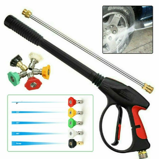 High Pressure 4000PSI Car Power Washer Gun Spray Wand Lance Nozzle + Hose Kit
