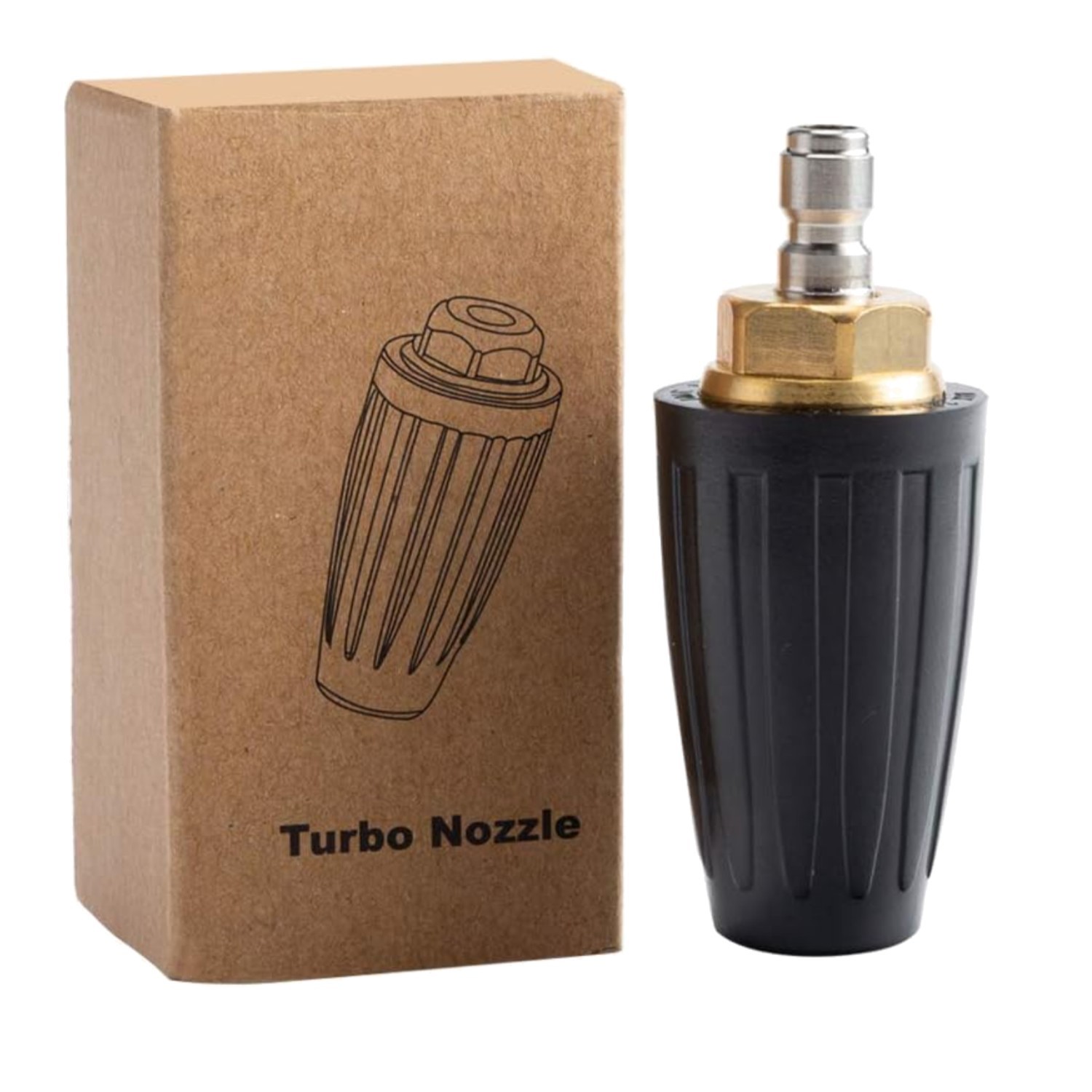 Turbo Pressure Washer Nozzle with Rustproof Design – Connects to 1/4” Fittings
