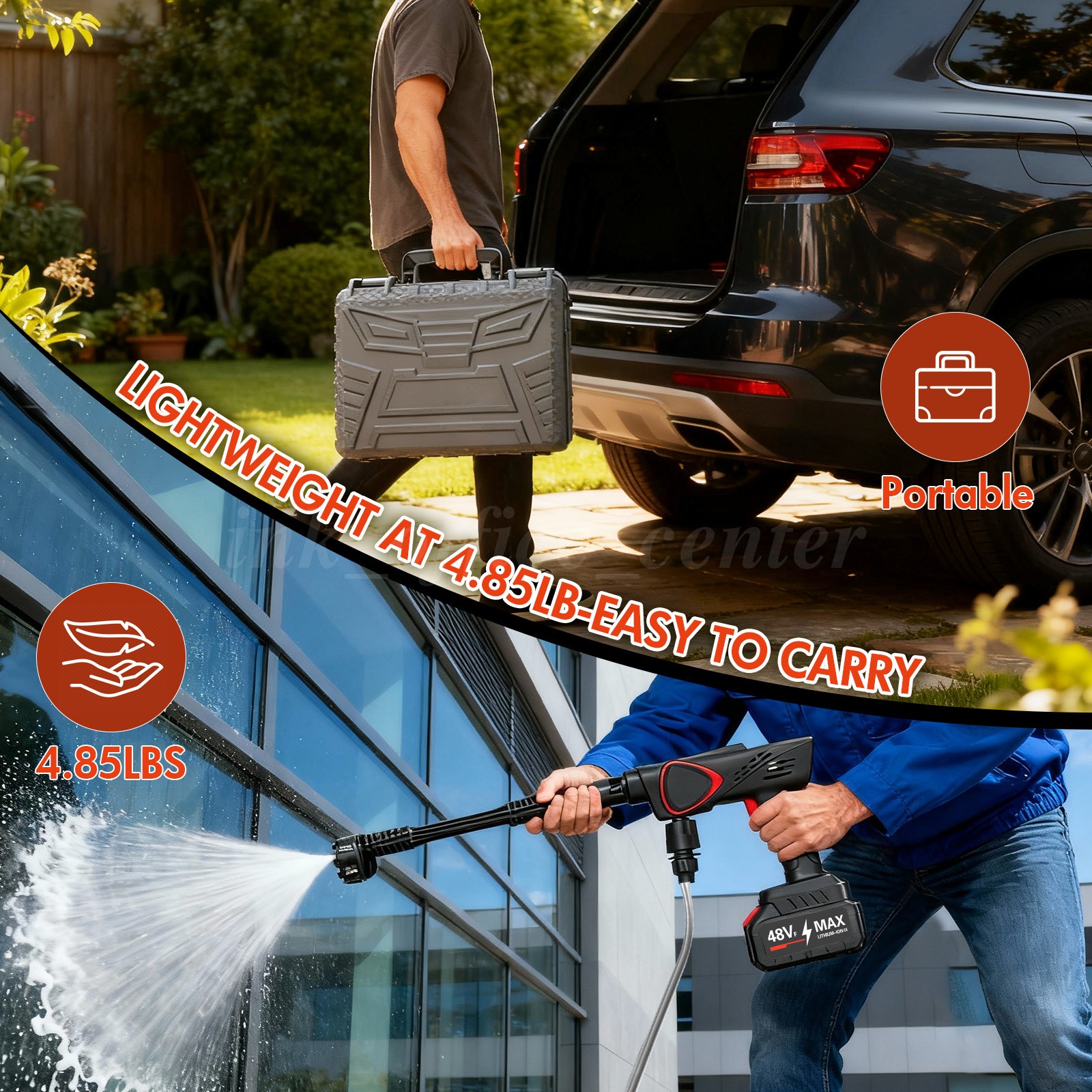 NEW Cordless Electric Pressure Washer Complete Accessory Kit Home Car Cleaner