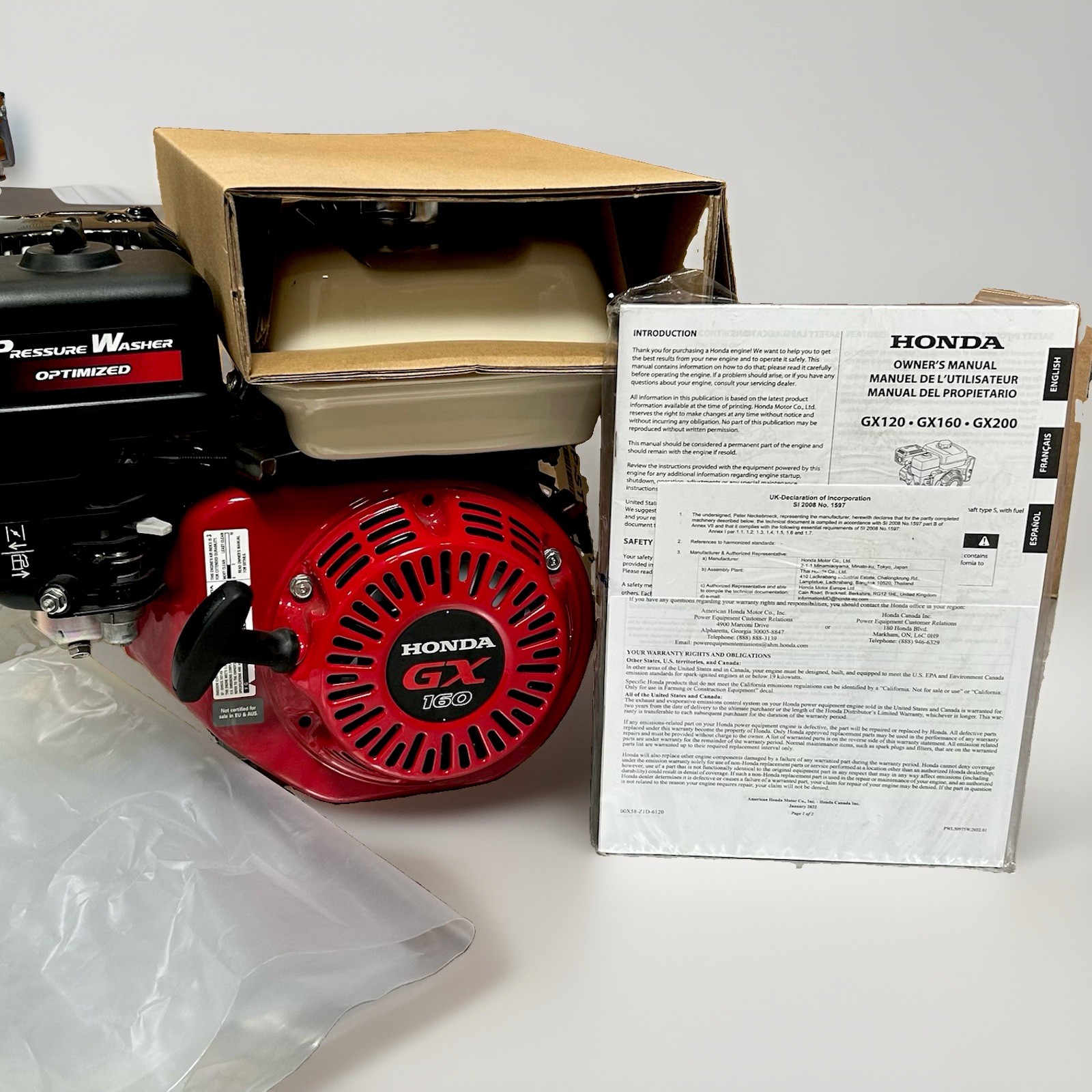 Honda GX160 – Out-of-Box Unit! See pictures QPW variant