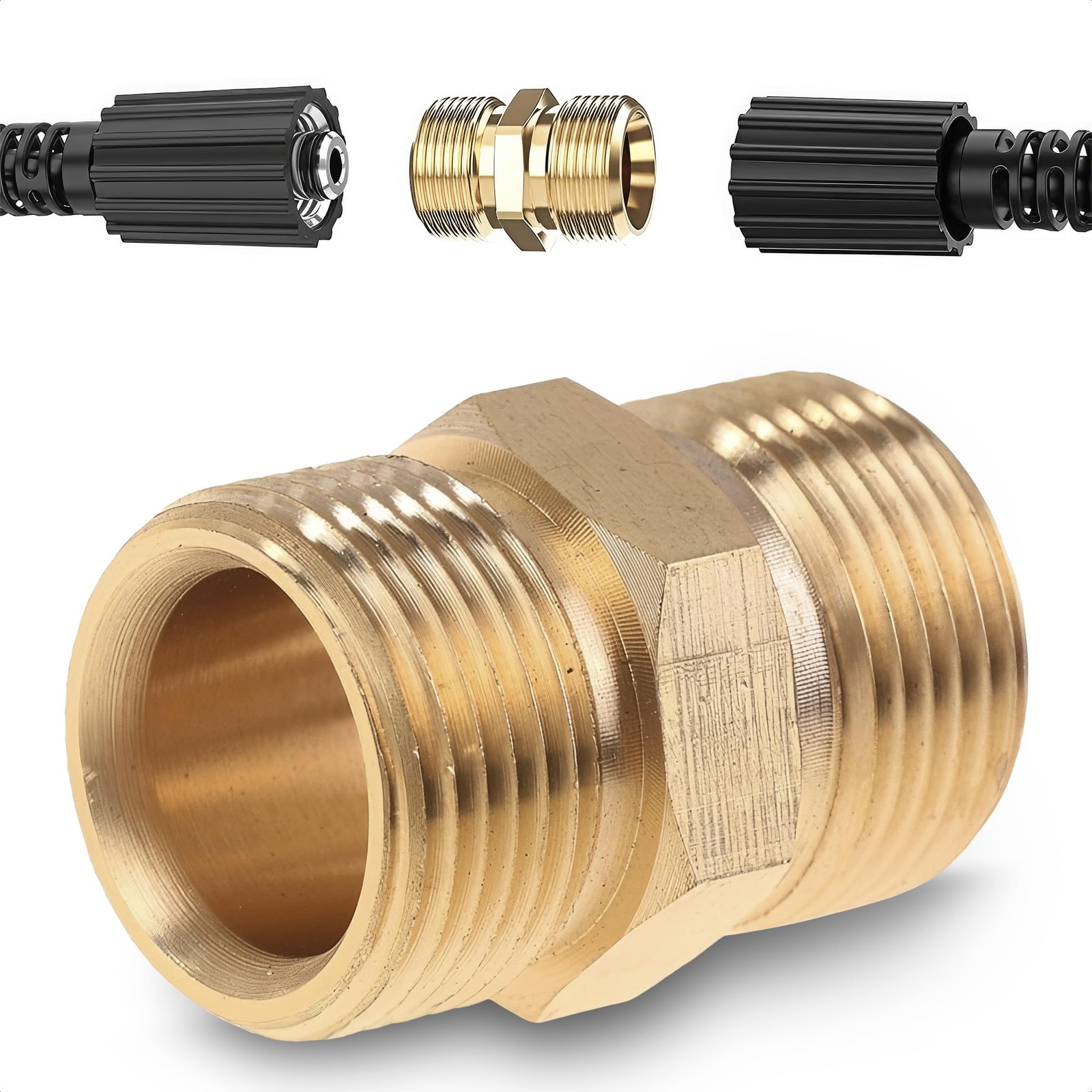 Pressure Washer Hose Connector – M22 14Mm Pressure Washer Hose Coupler 4500 PSI,
