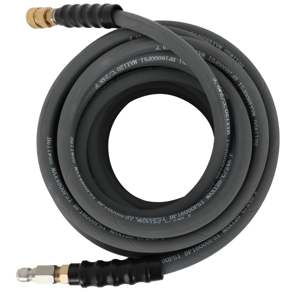 3/8″ x 50ft 4000psi Water Pressure Washer Hose Non-Marking Gray With Couplers