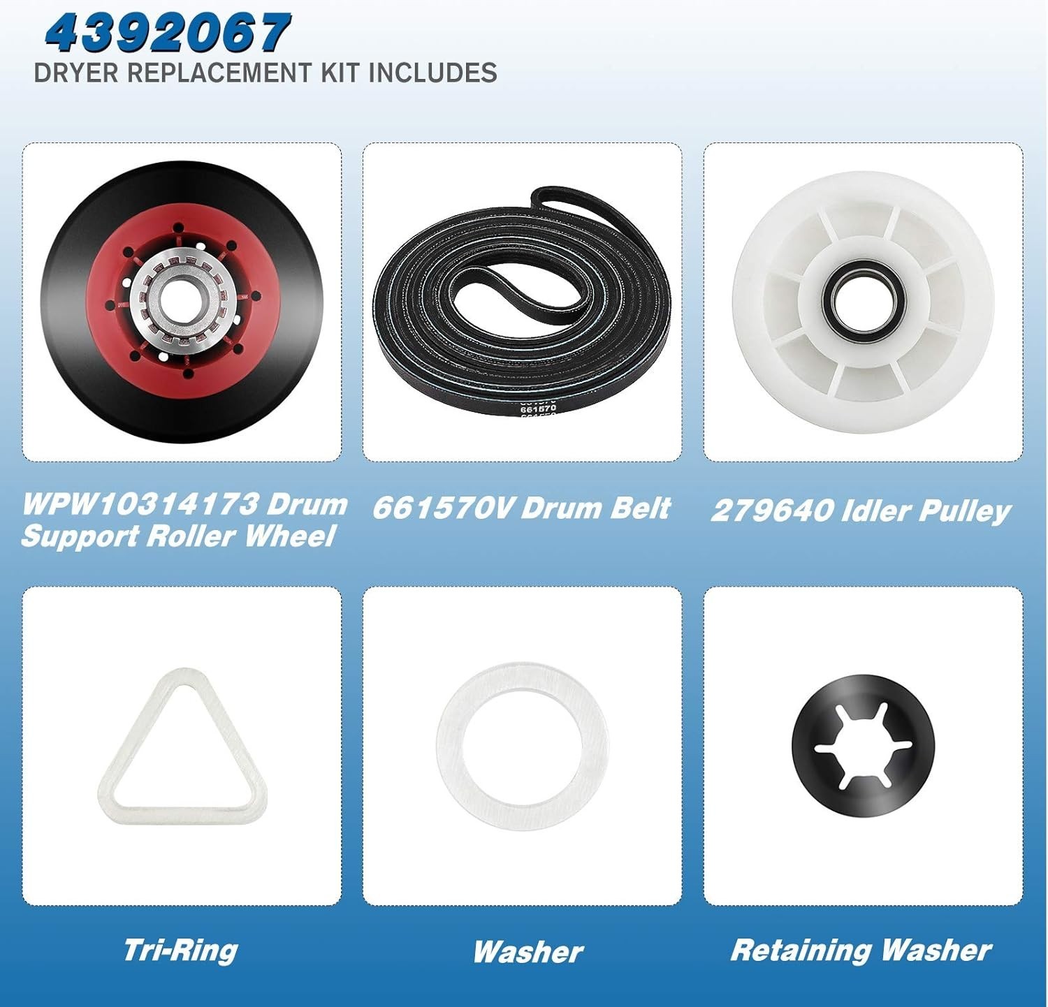 Dryer Maintenance Kit with Drum Roller & Belt
