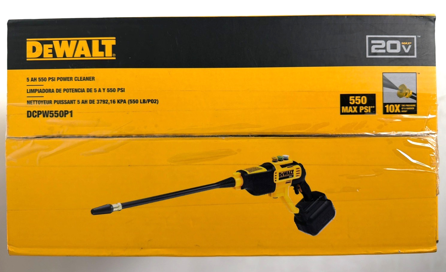 [NEW] (DCPW550P1) DEWALT 20V MAX* 550 PSI Cordless Power Cleaner Kit