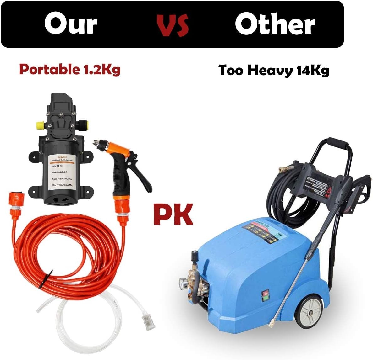 12V Electric Pressure Washer Pump Kit – Portable 100W Car Cleaning Solution