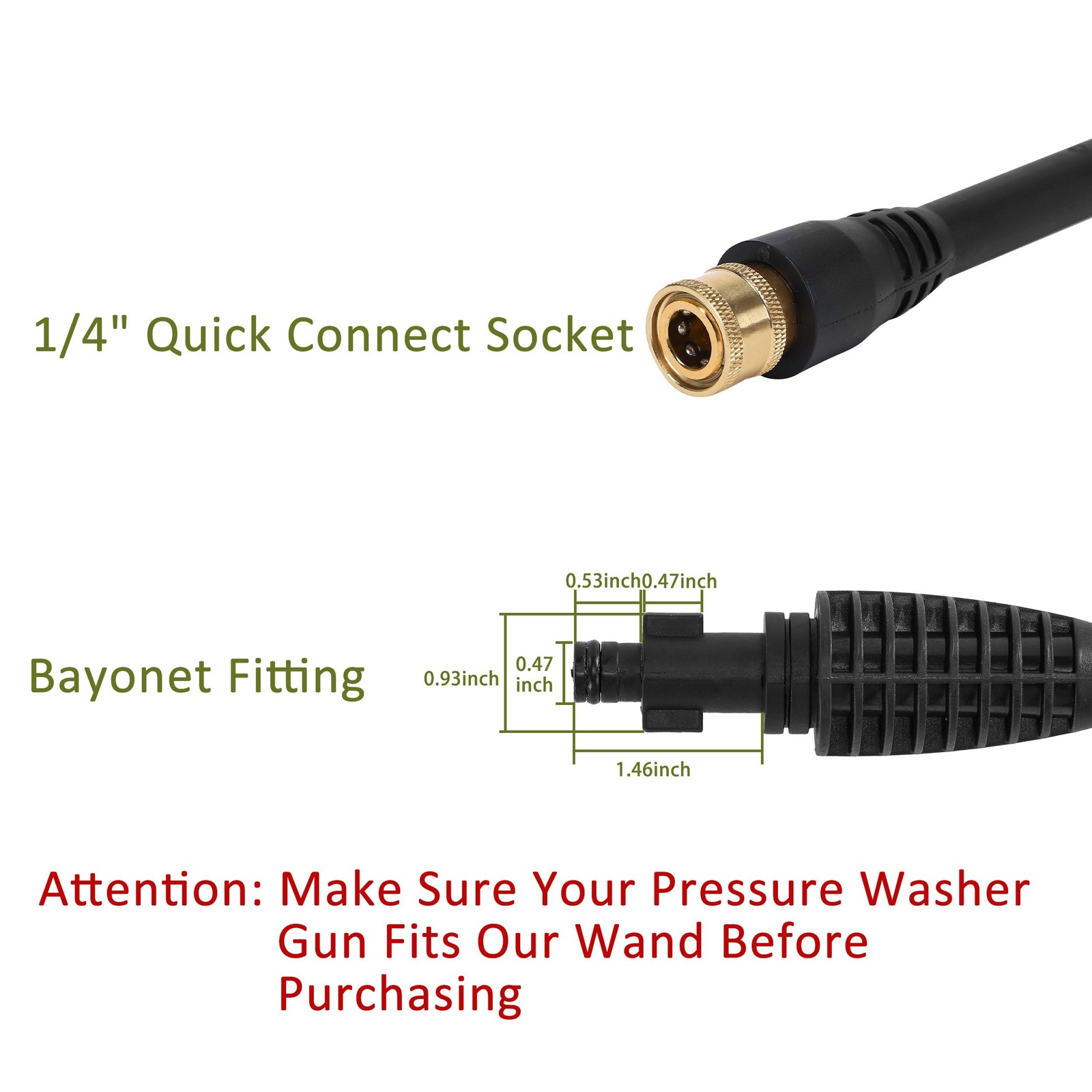 Best Pressure Washer Accessories Kit 16 Inch Power Replacement Wand with 5 Spray
