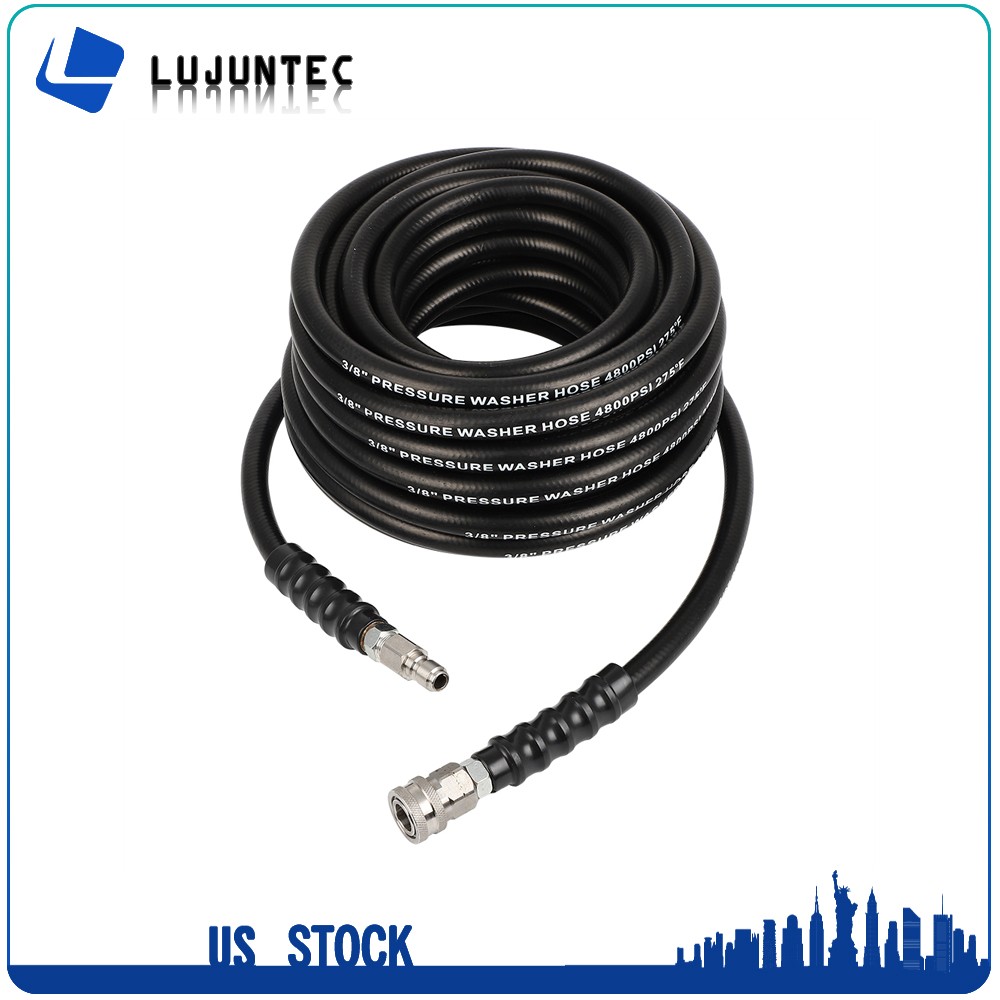 50FT 3/8″ Hot Water Pressure Washer Hose 4800 psi Rubber Power Washer Hose