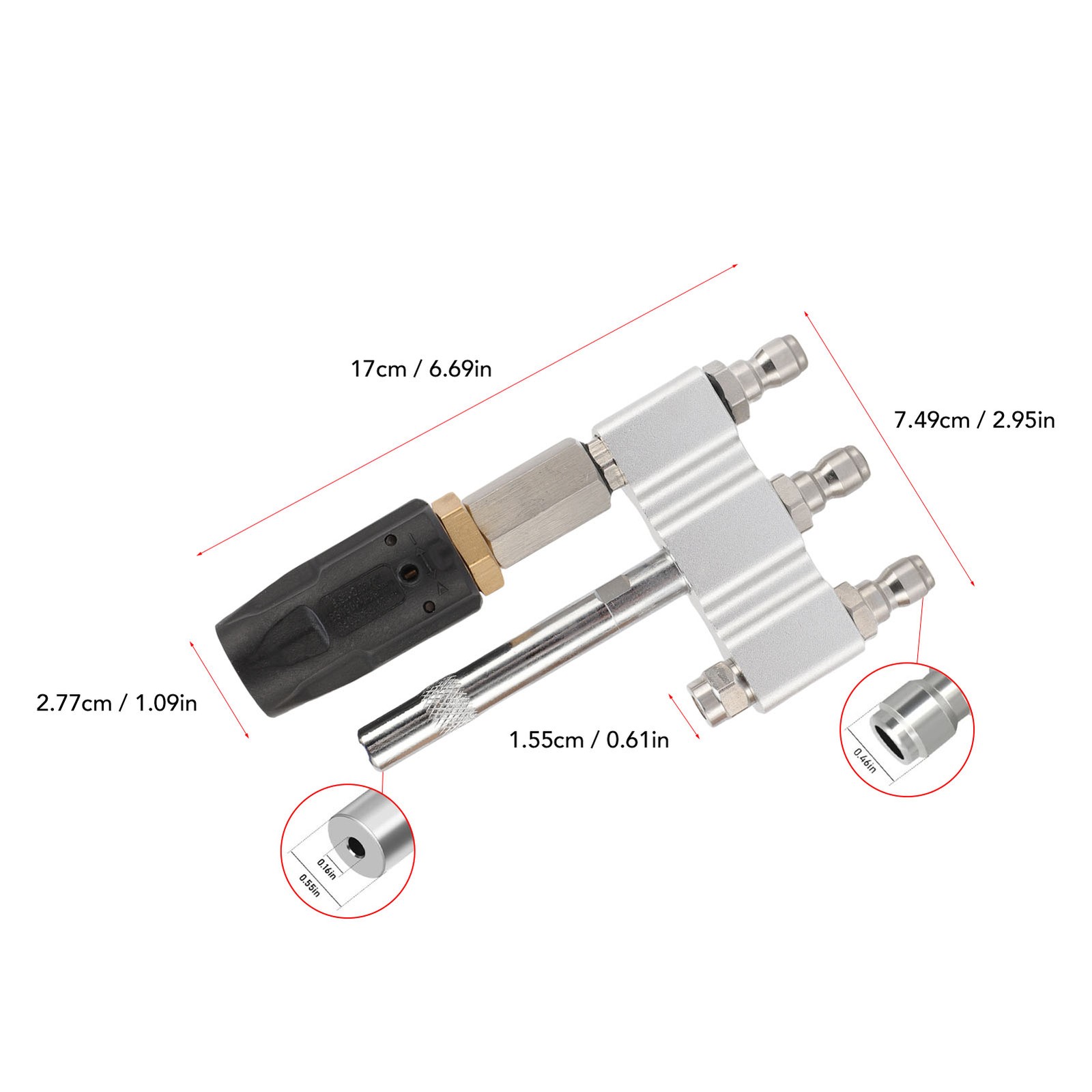 M5 Twist Nozzle Fit For Pressure Washer Long Tip 1/4in Quick