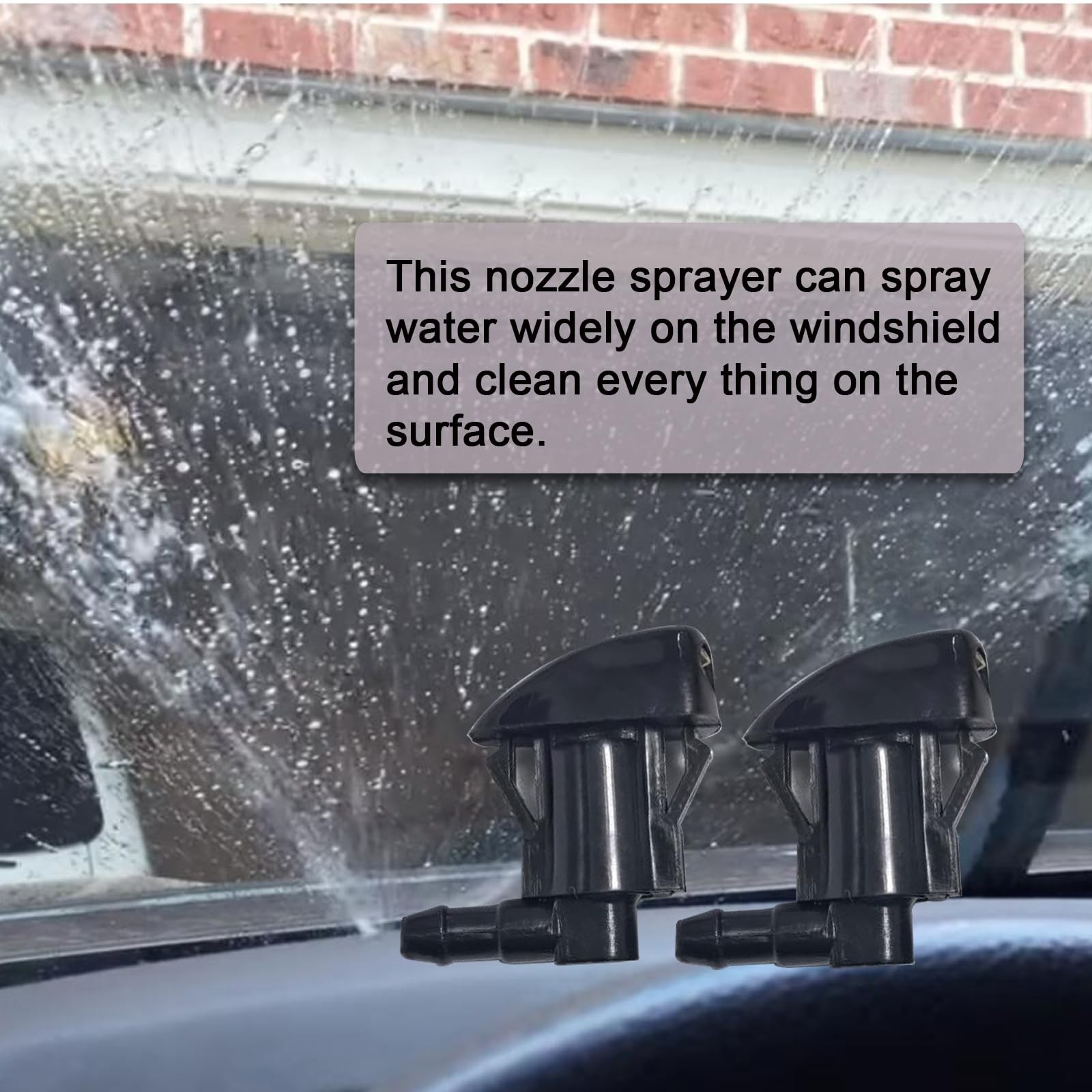 Front Windshield Washer Nozzles Kit for GMC & Hose Kit, Black