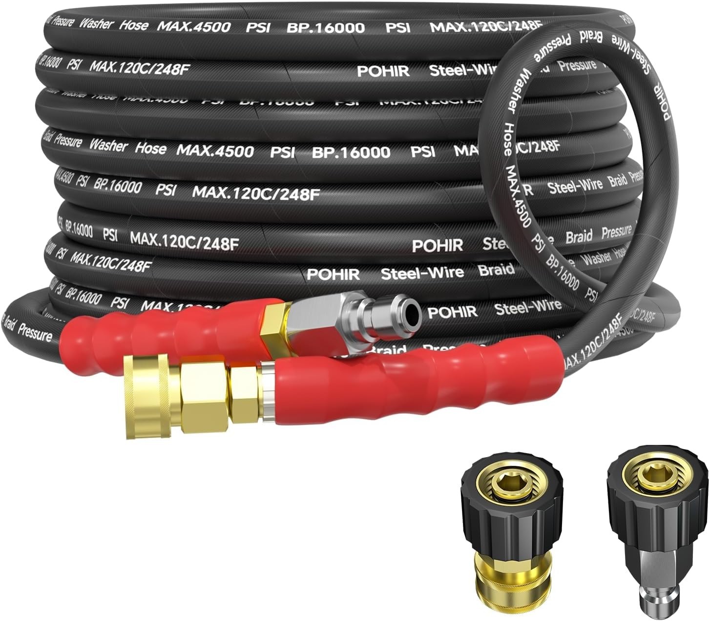 Industrial Grade 3/8′ Pressure Washer Hose 25ft – High Performance & Flexibility