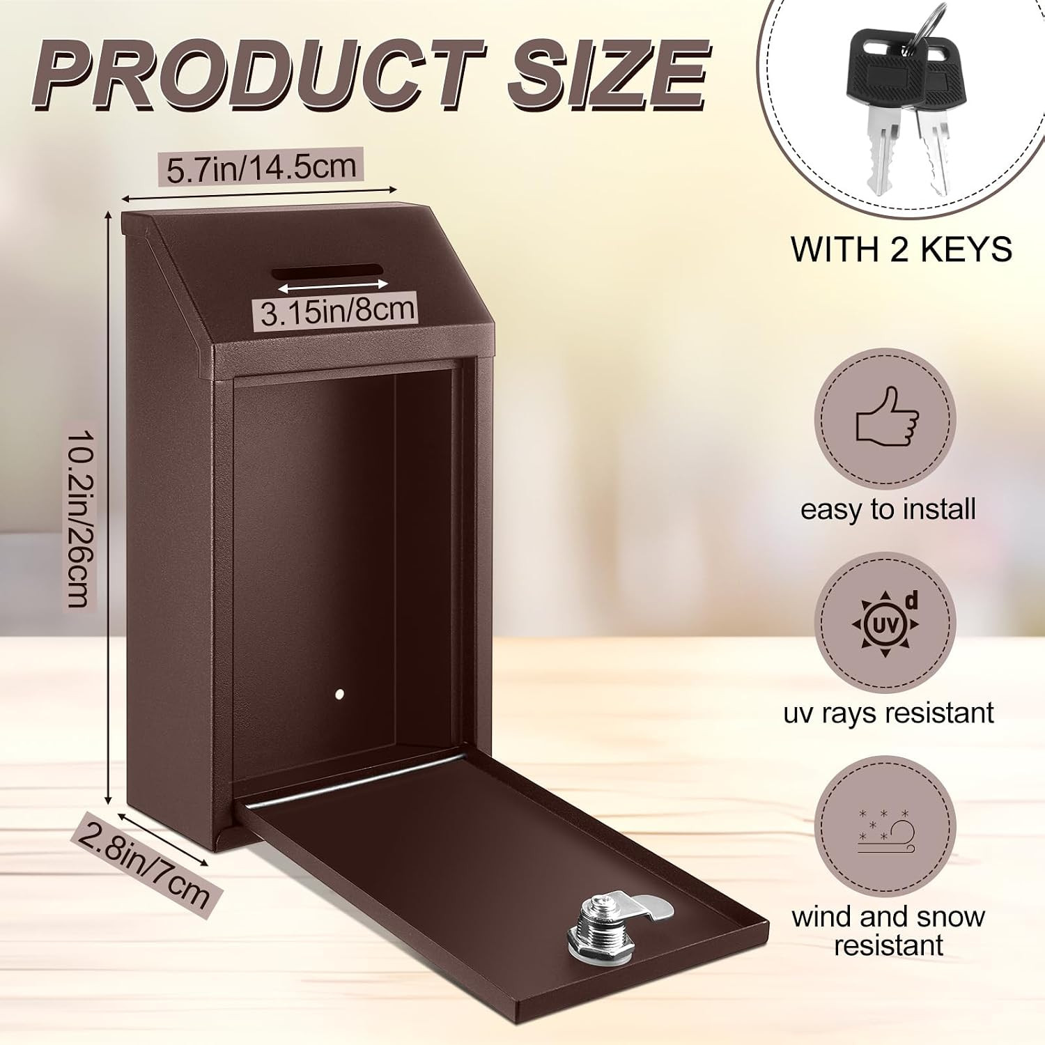 Metal Money Drop Donation Cash Box for Farm Stand Collection Safe Suggestion Box