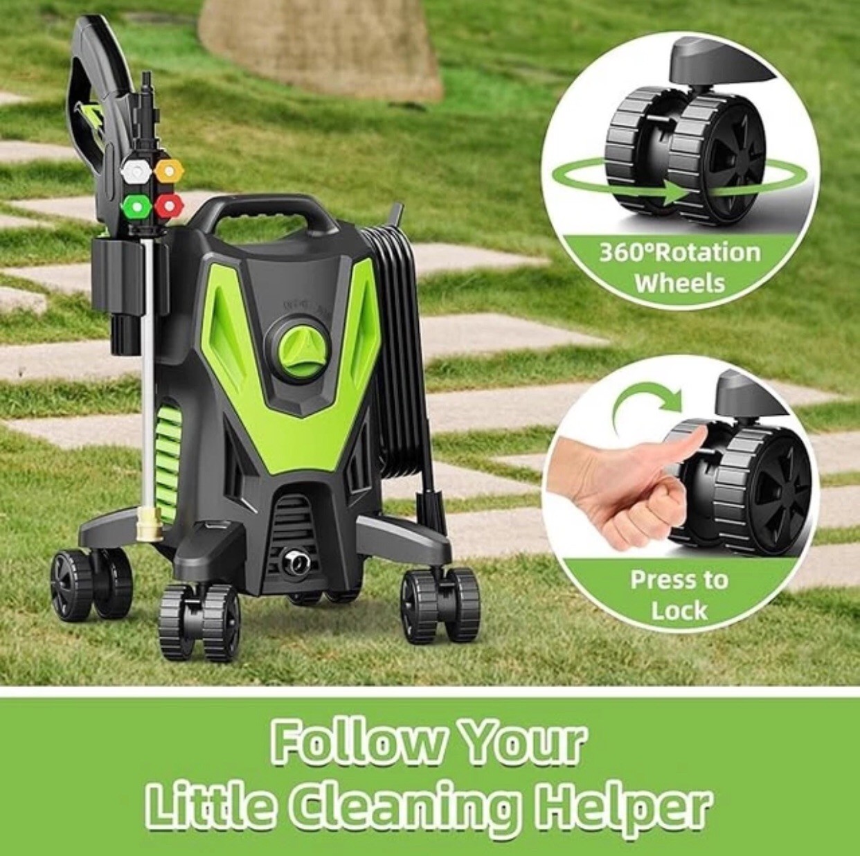 Electric Pressure Washer 4500 PSI 3.0 GPM High Power w/Anti-Tipping Design NEW
