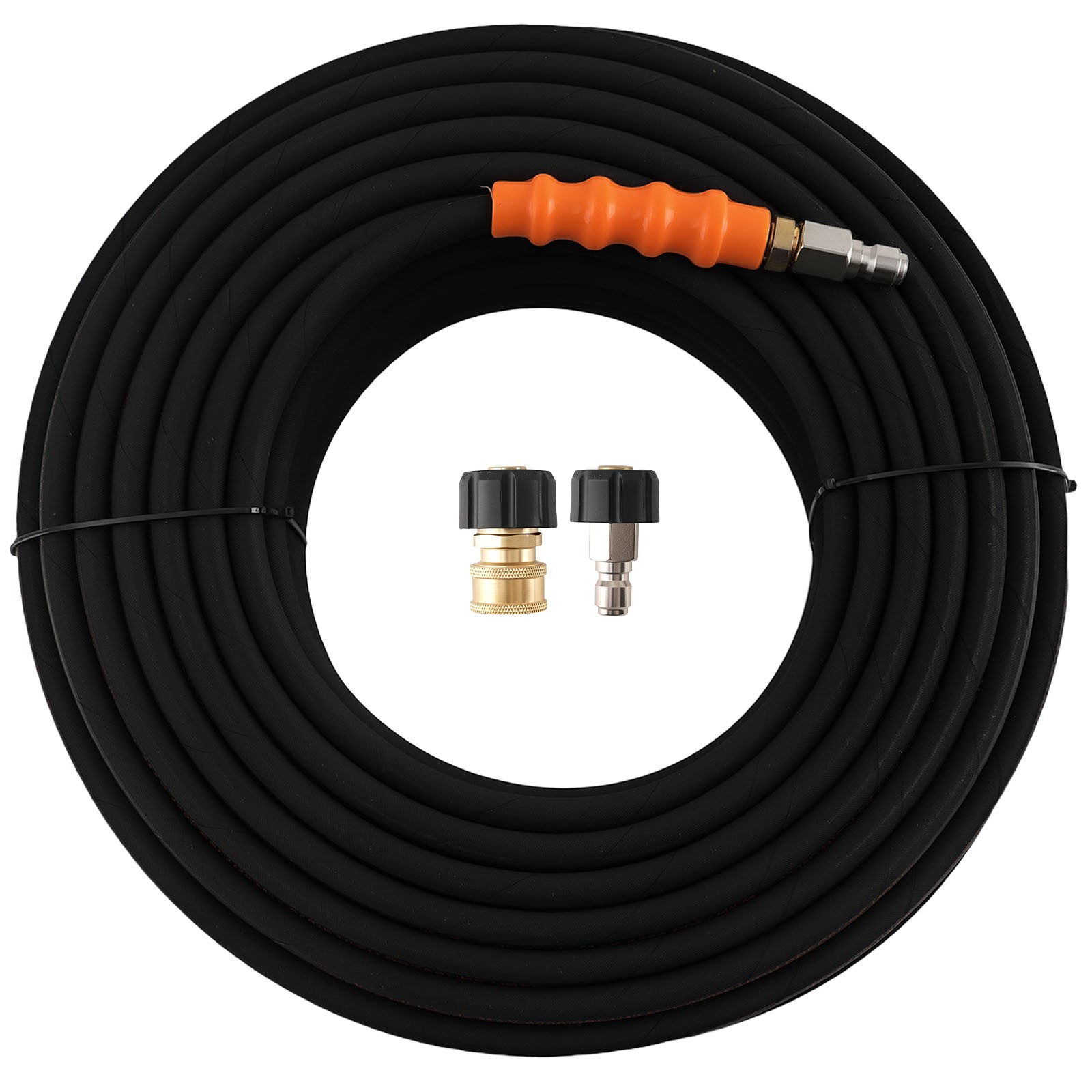 150FT 1/4″ 4200PSI Pressure Washer Hose Steel Wire Braided Hot Cold Water Rated