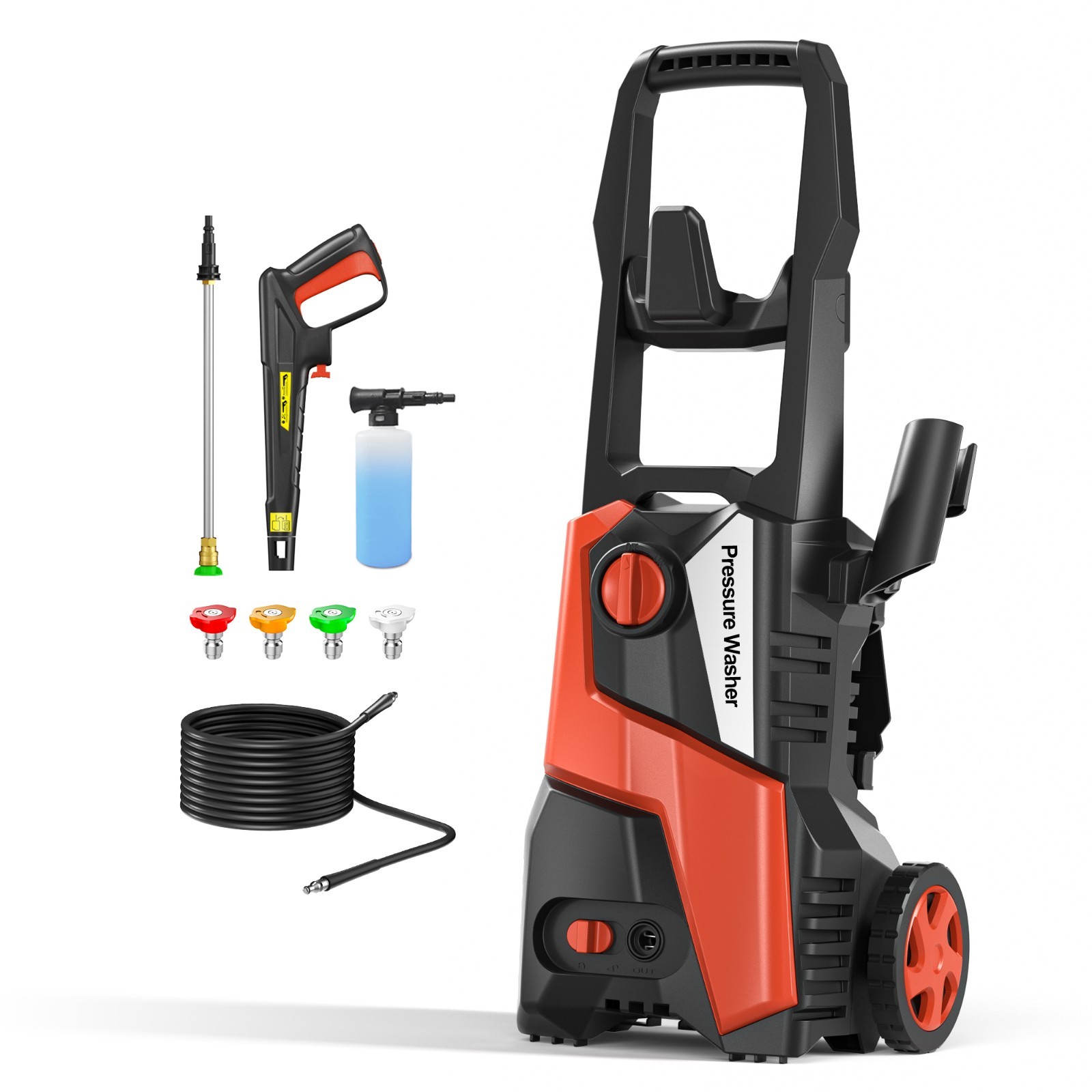 Pressure Washer 4200PSI 2.5GPM, 4 Nozzles, Stainless Steel Lance, for Car Wash