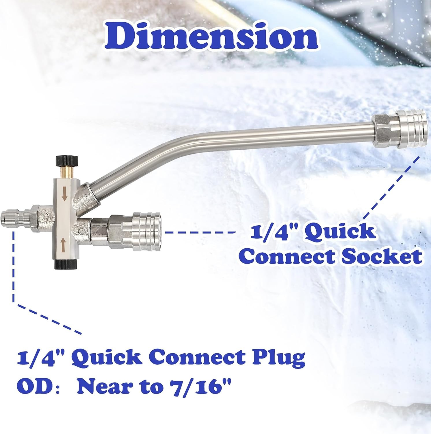 Pressure Washer Foam Cannon Kit with Dual Connector & 5 Nozzle Tips 1L