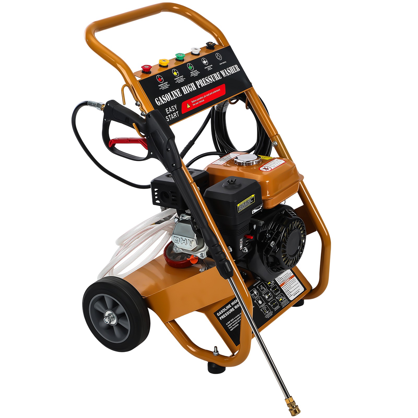 3950 PSI Gas Pressure Washer 5 Nozzles Gas Powered Washer 6.5HP 2.6 5 Nozzles