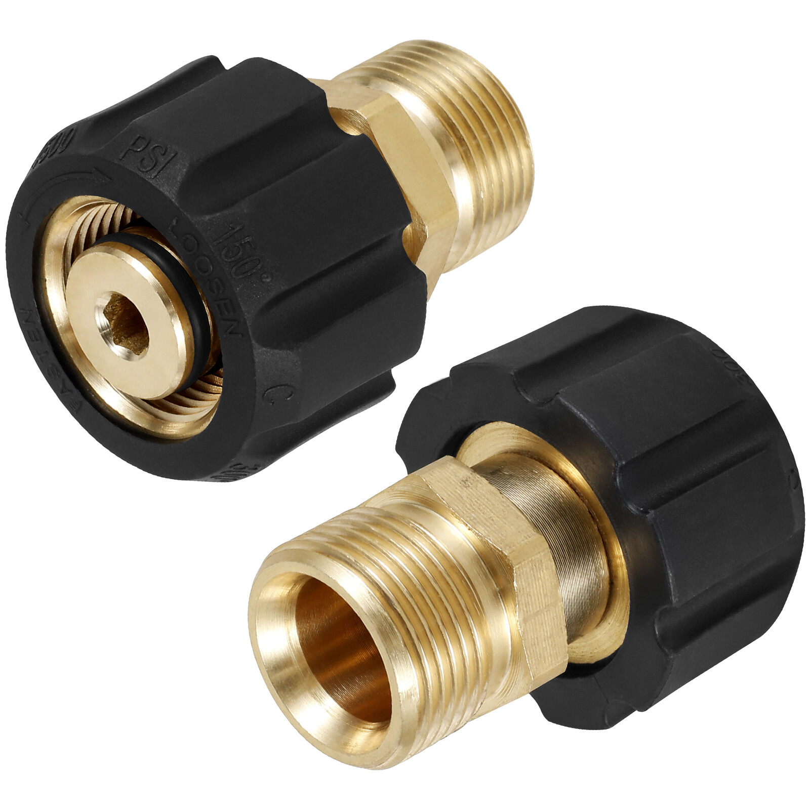 2-10x Pressure Washer Hose Adapter Brass M22 15mm Female to M22 14mm Male temzv