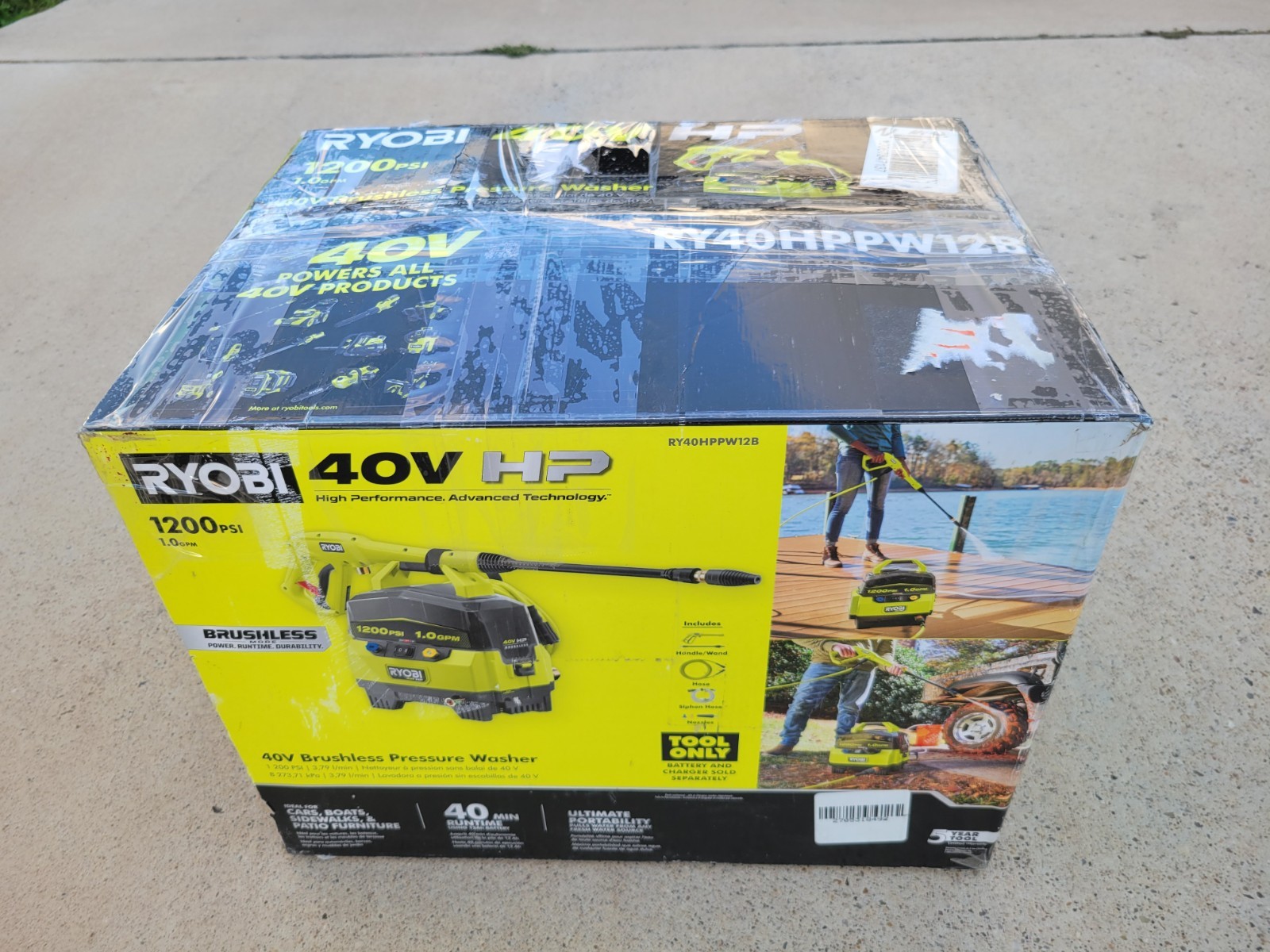 40V Ryobi HP 1200 PSI 1.0 GPM Cold Water Pressure Washer (Only Tool)