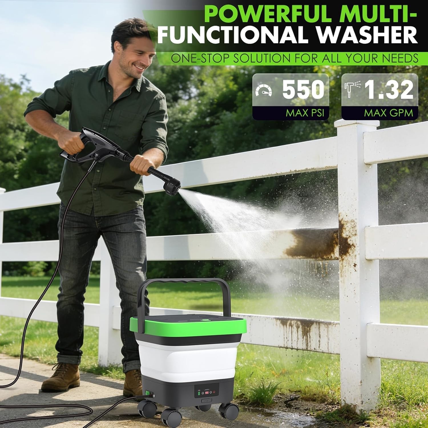 Cordless Pressure Washer for Milwaukee M18 Battery, Portable Cordless Power Wash