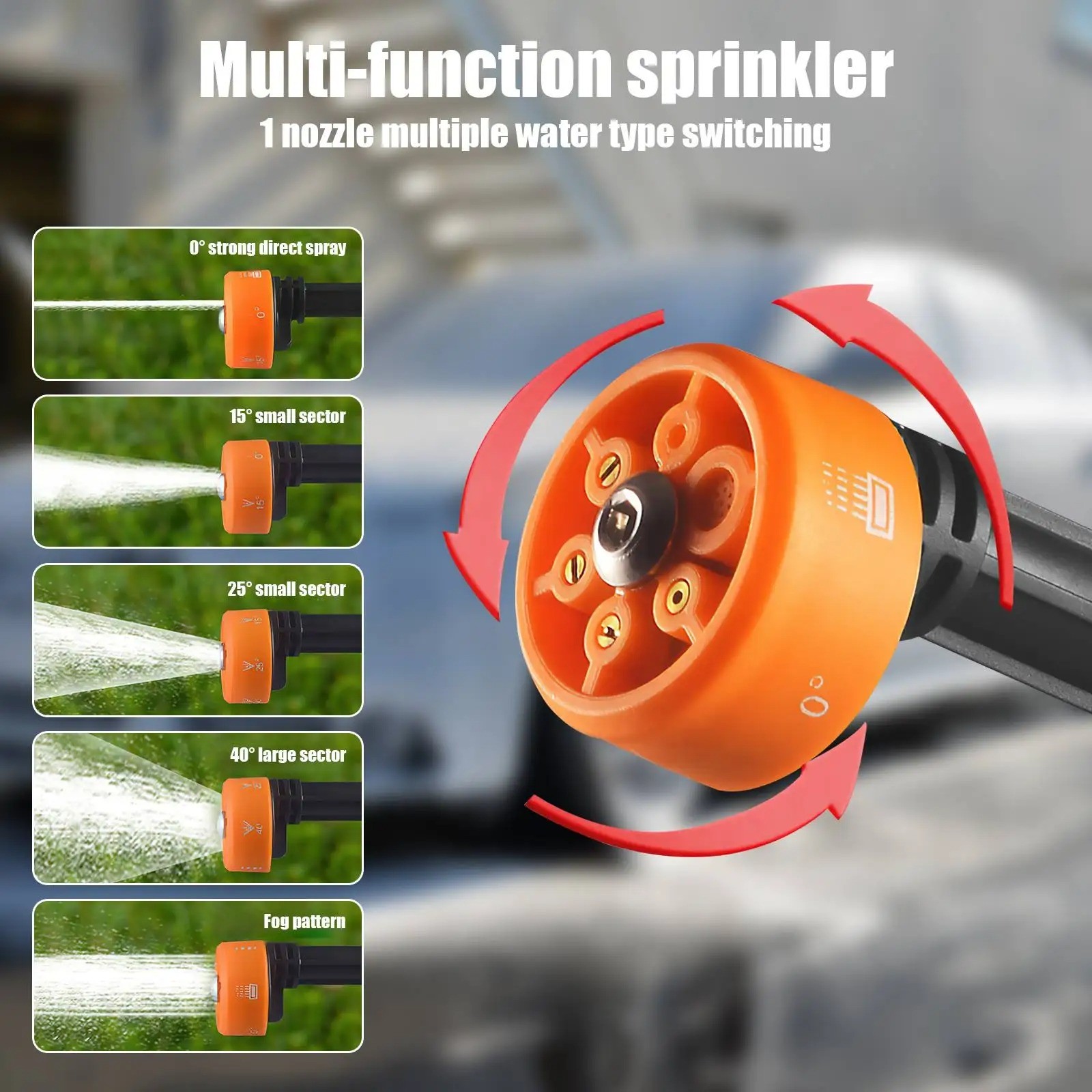 48V Water Gun Spray Cleaner Car Washer 6 In 1 Nozzle, Handheld High Pressure Wa
