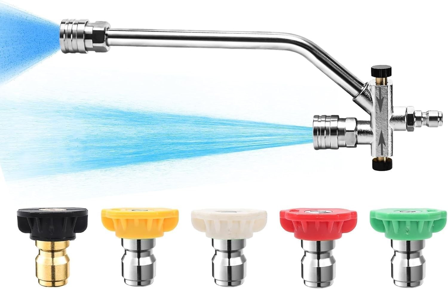 Dual-Connector Foam Cannon for Pressure Washers with 5 Nozzles