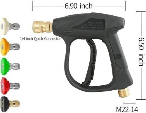 High Pressure 4000PSI Car Power Washer Gun Spray Wand Lance Nozzle and Hose Kit