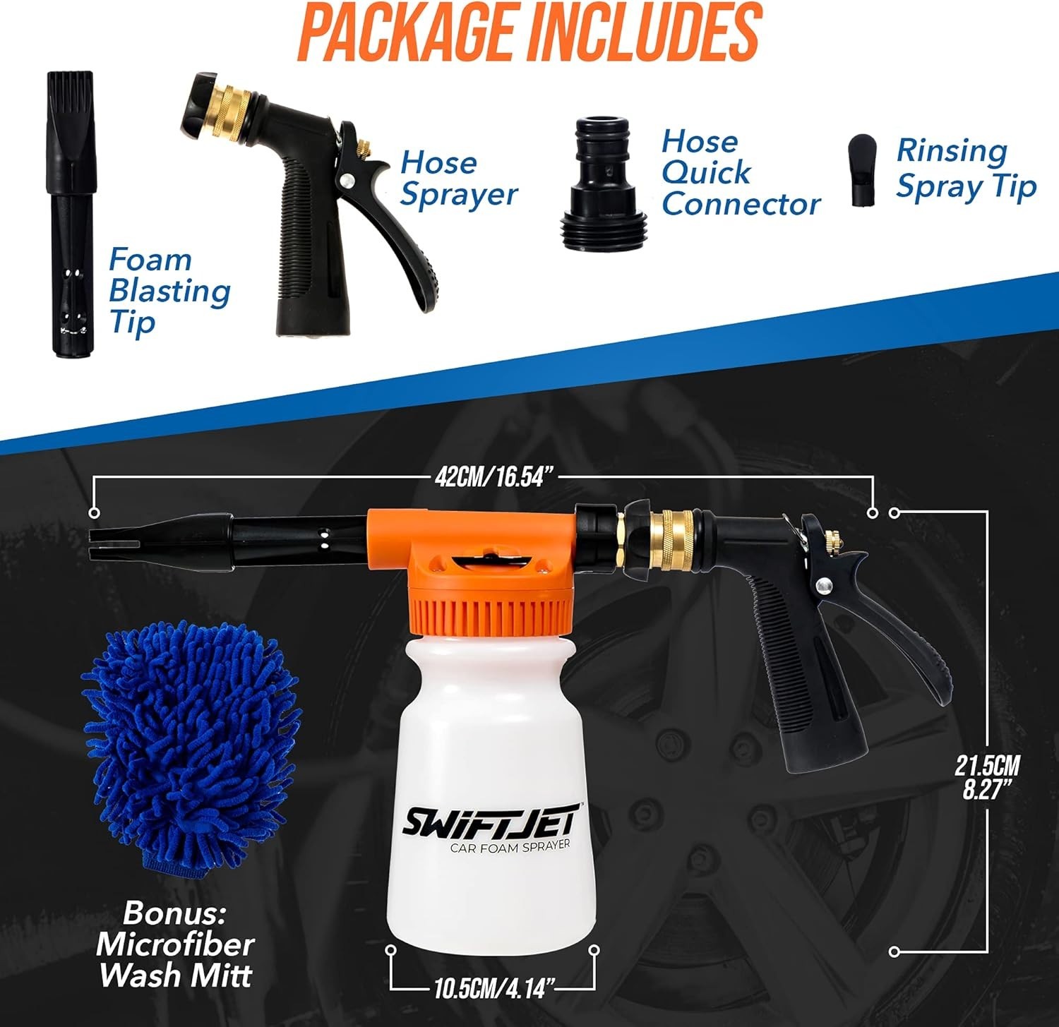 Ultimate Car Wash Kit: Foam Gun, Microfiber Mitt, and Garden Hose Attachment