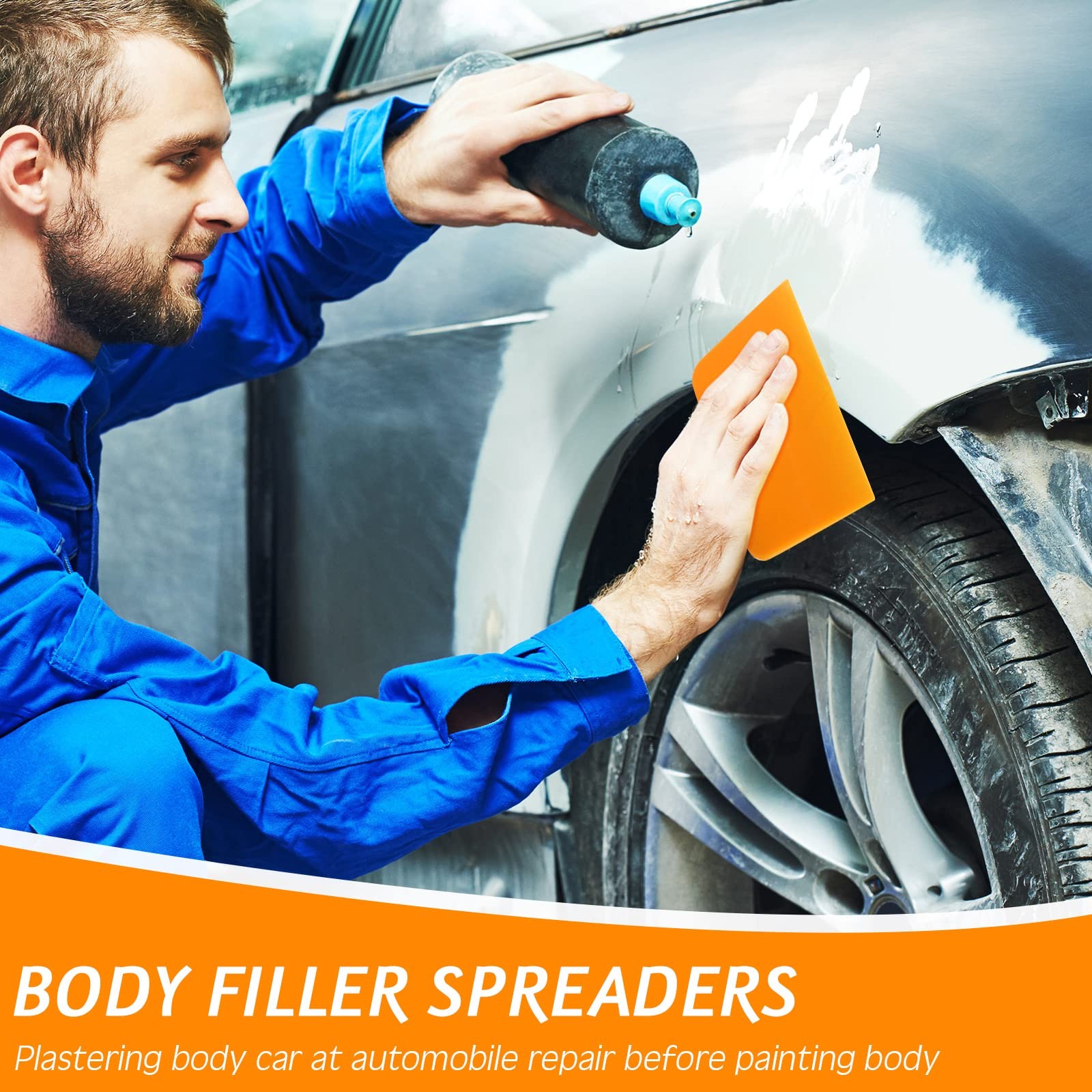 Frienda 6 Pcs Body Filler Spreaders Plastic Tools for Automotive 3 Sizes