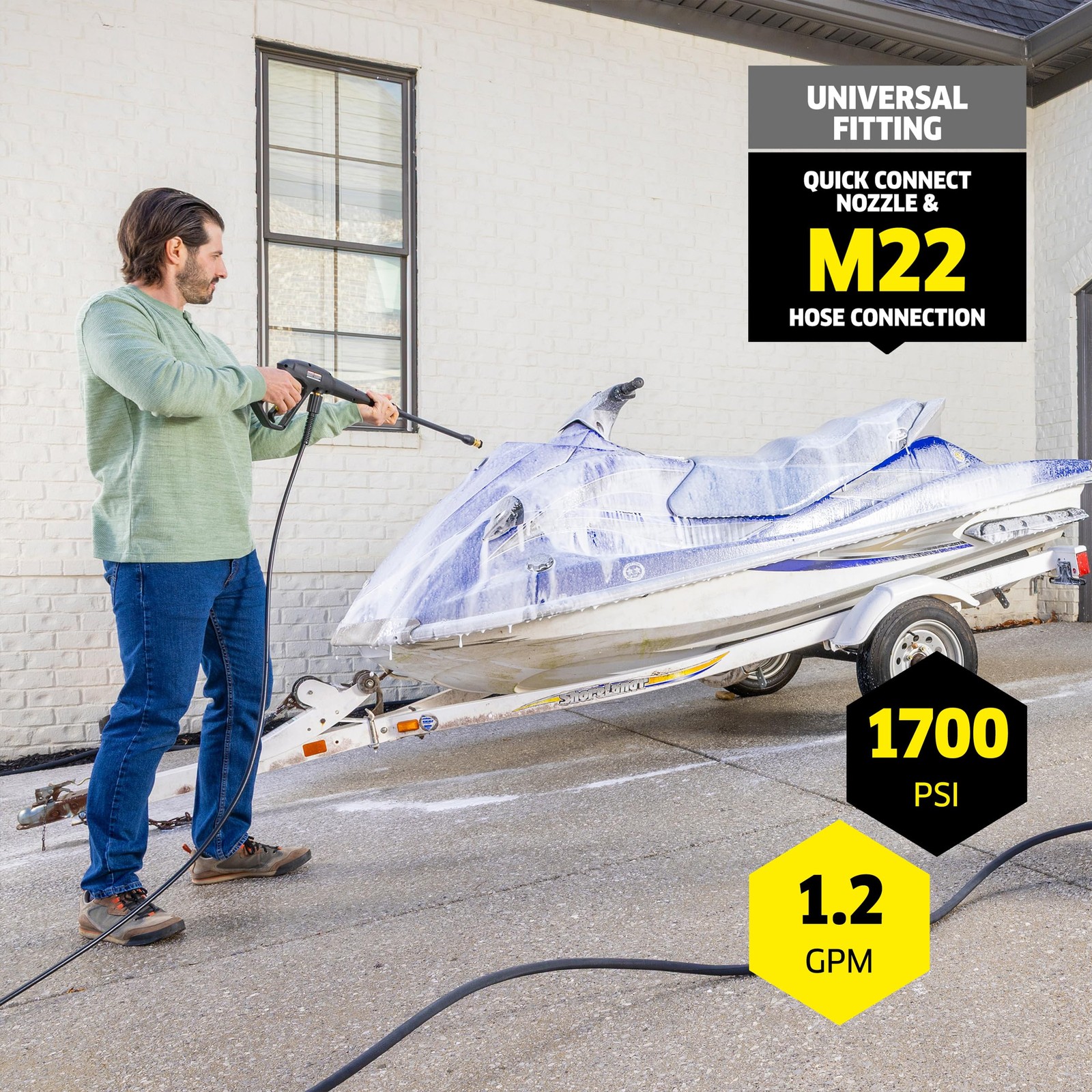Kärcher Pressure Washer K1700 Cube, CETA Certified, 3 Yellow