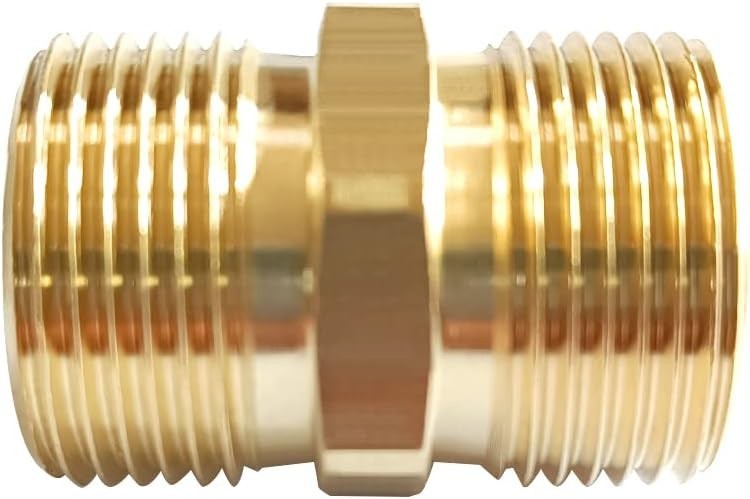 2PCS Brass Pressure Washer Coupler M22-14mm Male x M22-15mm Male Thread 4500P…