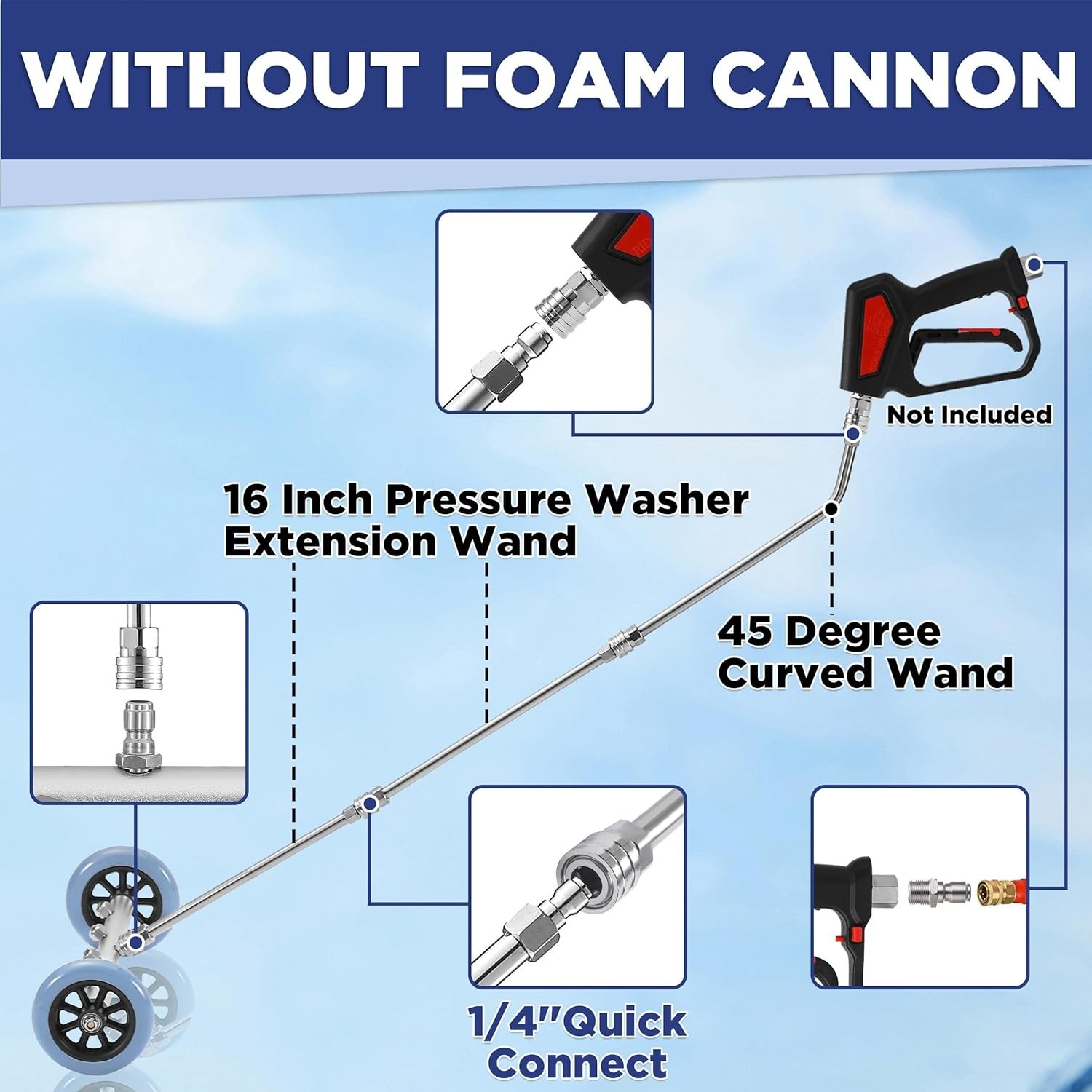 Pressure Washer Undercarriage Cleaner, 16 Inch Undercarriage Washer