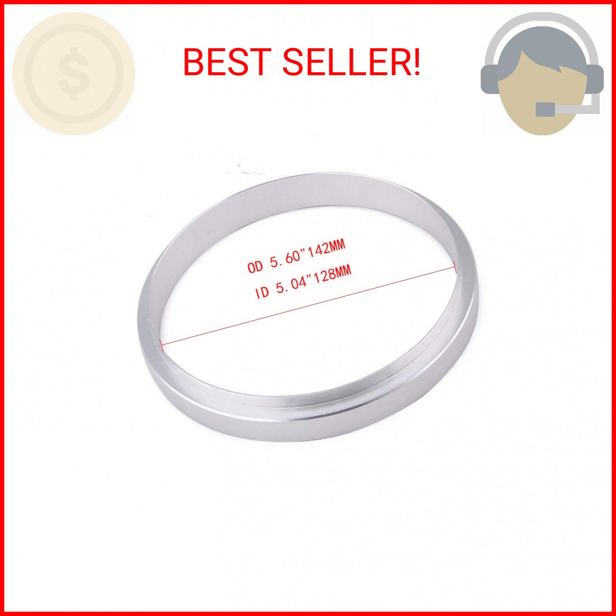 BARTOO Aluminum Air Cleaner Spacer 1/2 Inch for 5-1/8 Inch Carburetor Opening fo