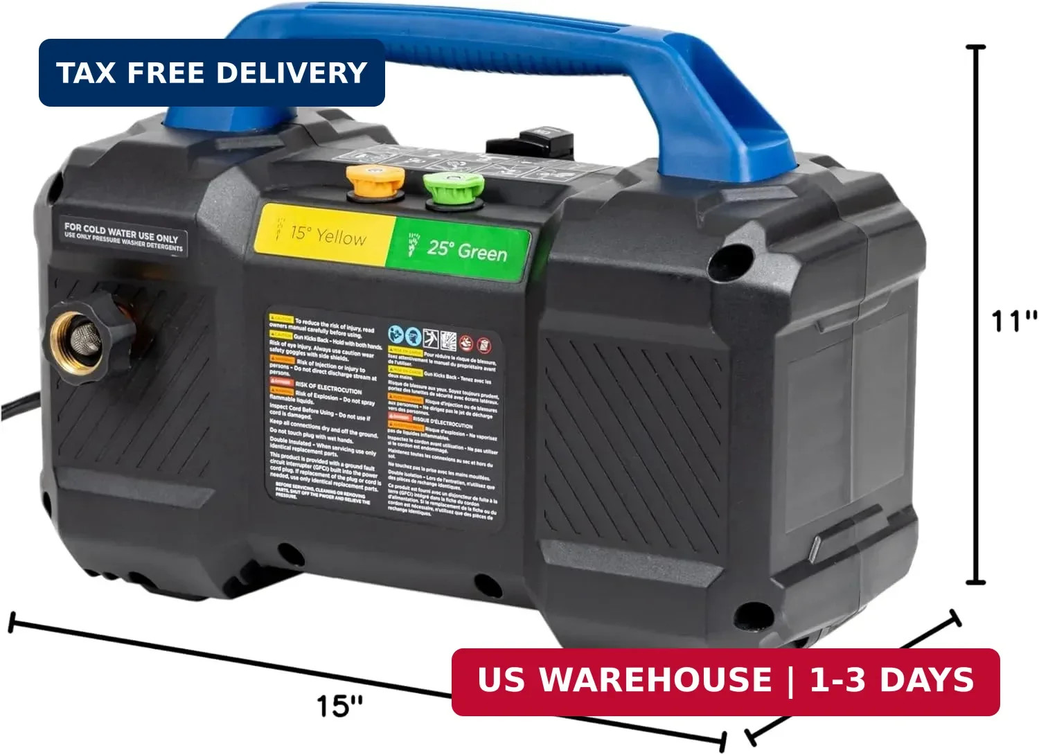 Westinghouse ePX3100v Electric Pressure Washer, 2100 Max PSI 1.76 Max GPM, Built