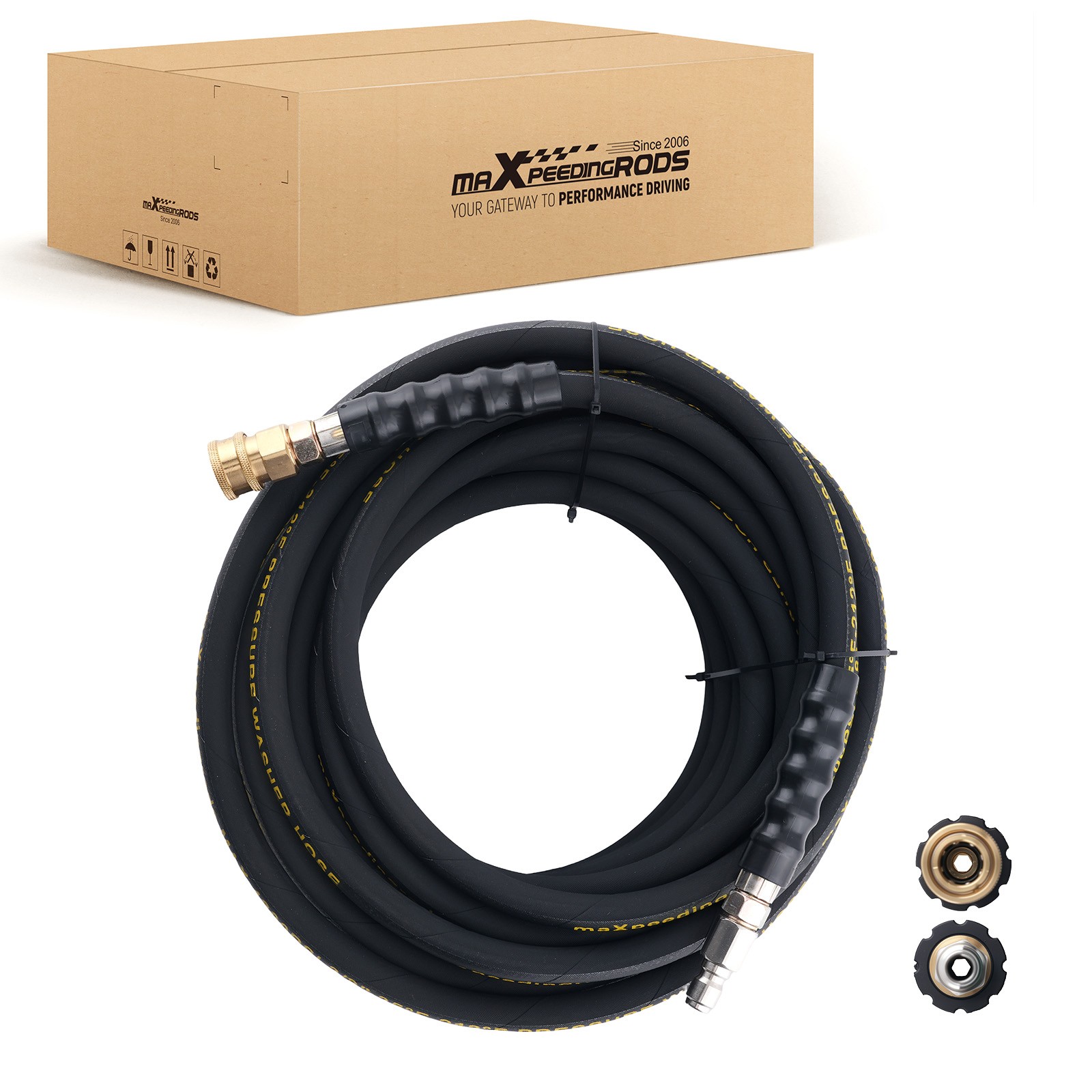 50 Feet Power Washing Hose 4200PSI Steel Wire Braid w/ M22 to 3/8″ Fitting