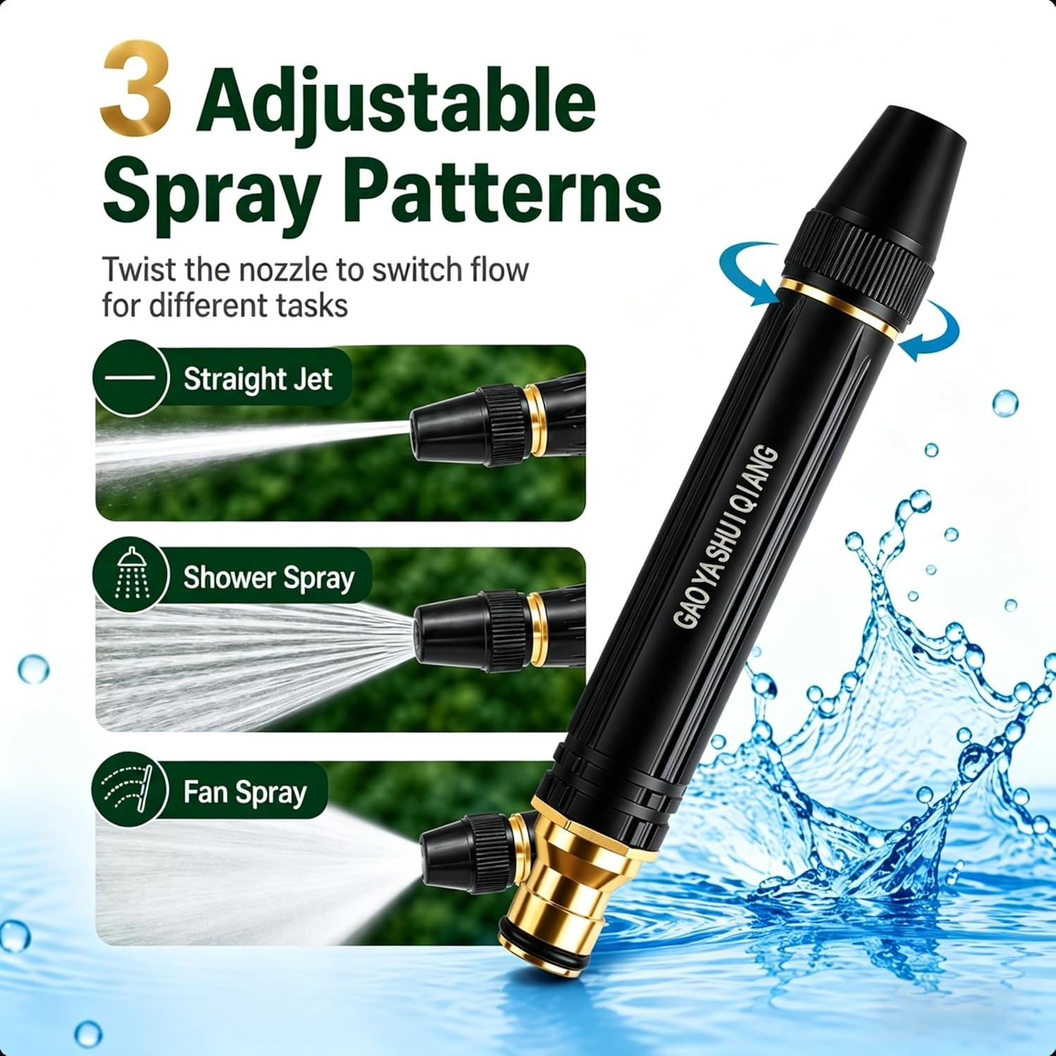 High-Pressure Hose Nozzle – Water Gun for Car Wash & Garden Boosting Power Lot