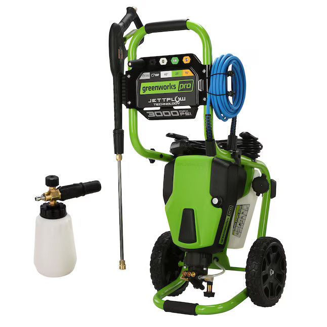 Greenworks GPW3000FC 3000-PSI 2-GPM Water Electric Pressure washer 5 Spray Tips