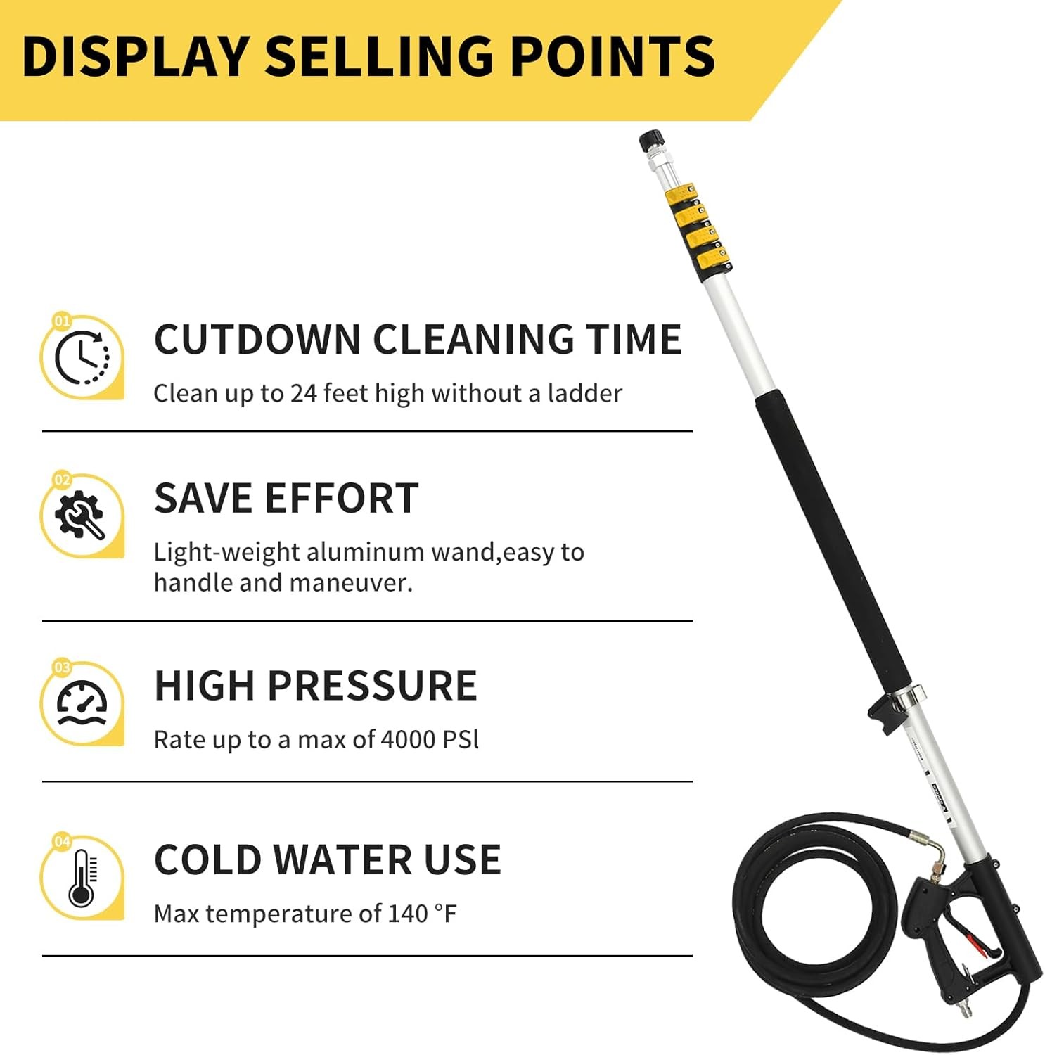 Pressure Washer Extension Wand Long Reach Tool