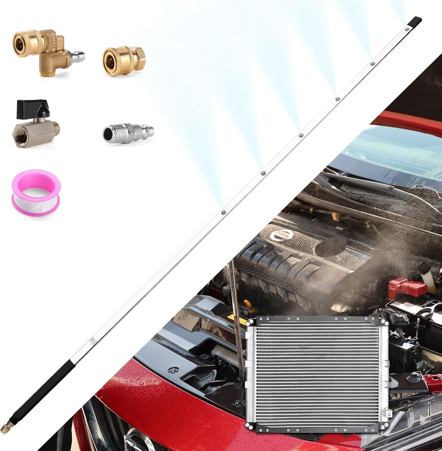 40 Inch Pressure Washer Wand for Car Radiator Cleaning Tools, Dual use