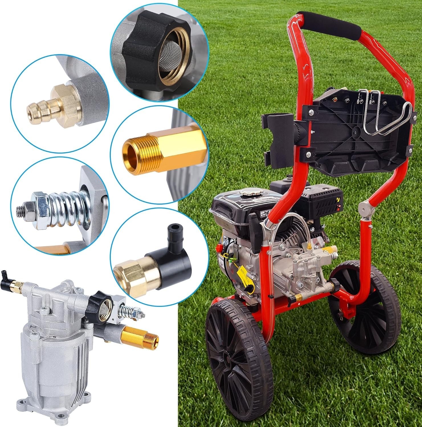 Replacement 3400 PSI Aluminum Pressure Washer Pump for Gas Washers, Easy Install