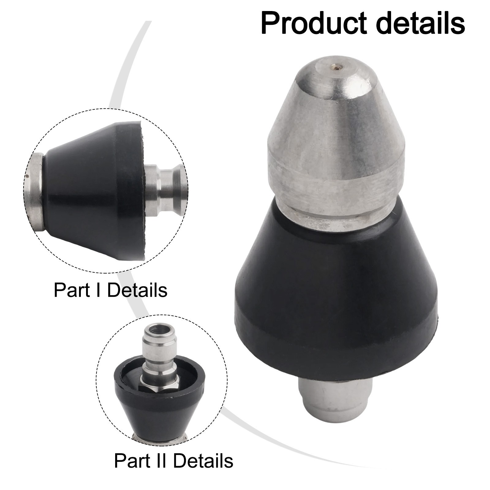 Stainless Steel+Plastic Six Hole Design Highpressure Sewer Pipe Cleaner