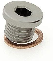 M12 x 1.25 Stainless Steel 316 Threaded Plug Fitting with Copper Washer – Slim R