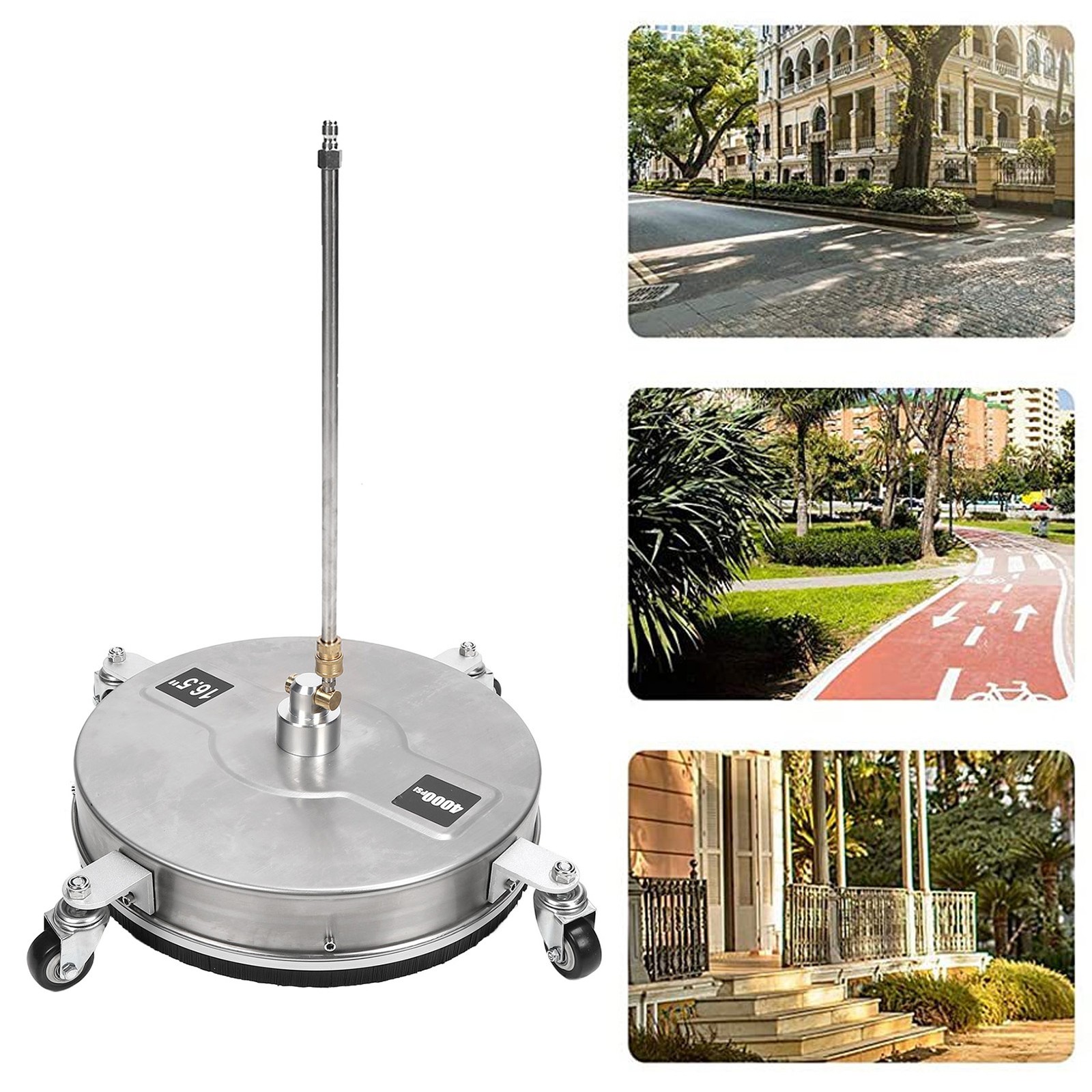 16.5 Inch Pressure Washer Surface Cleaner 4000psi Stainless Steel Power