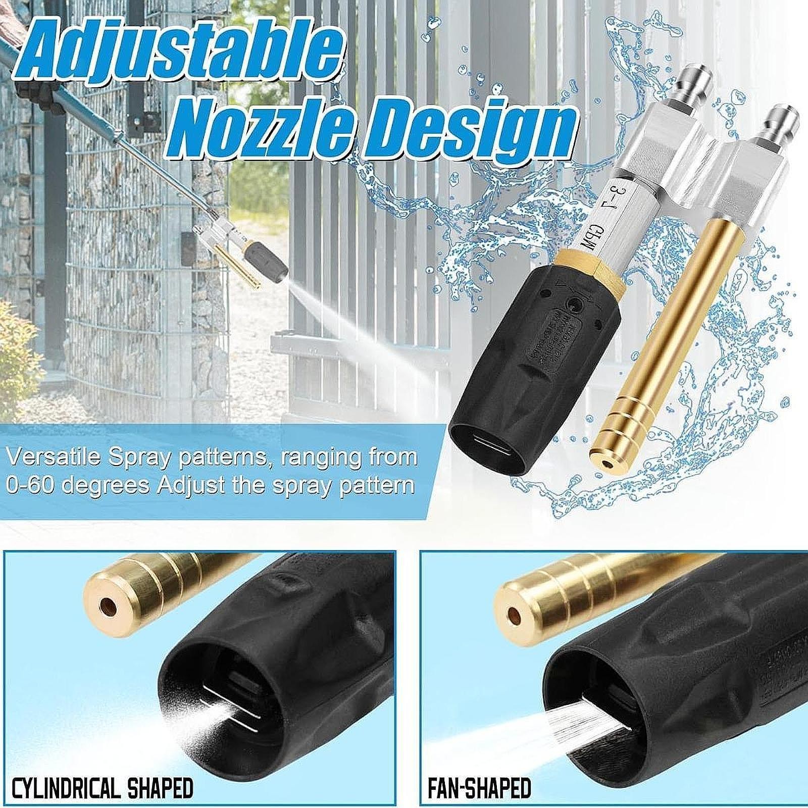 Twist Nozzle Downstream Soft Wash Nozzle 3-7GPM Copper Rotate for Pressure
