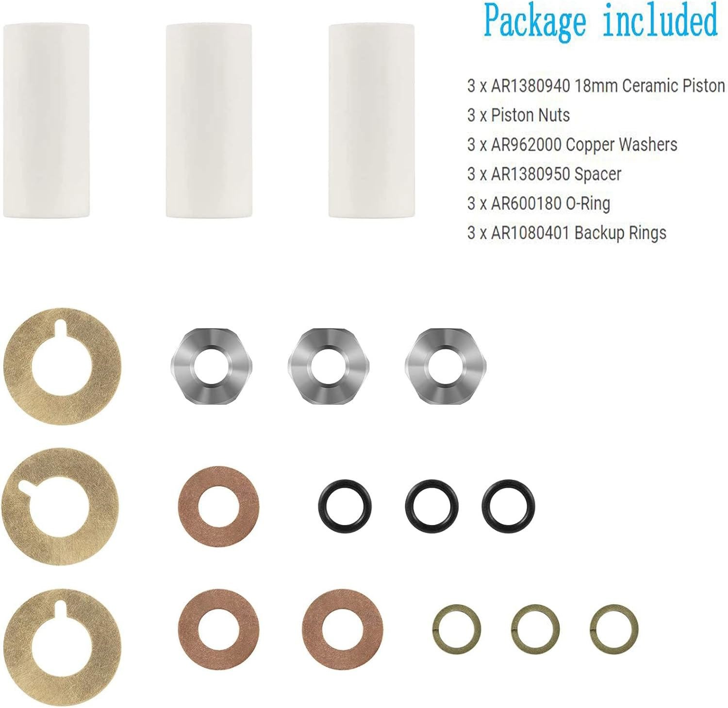 AR2546 Pump 18mm Piston Kit Ceramic Plunger For Annovi Reverberi RK RKA RKV XRCA