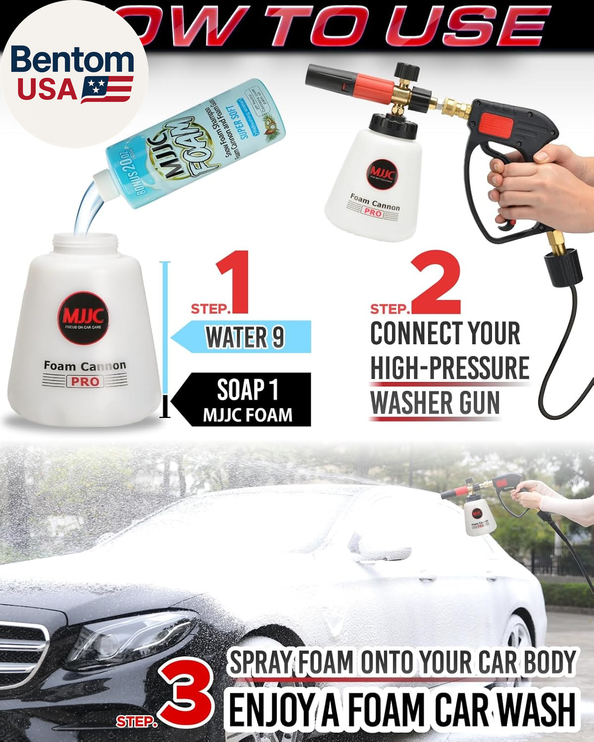 Foam Cannon Pro V2.0 (Thicker Snow Foam Technology) with 1/4 Inch Quick Connecto