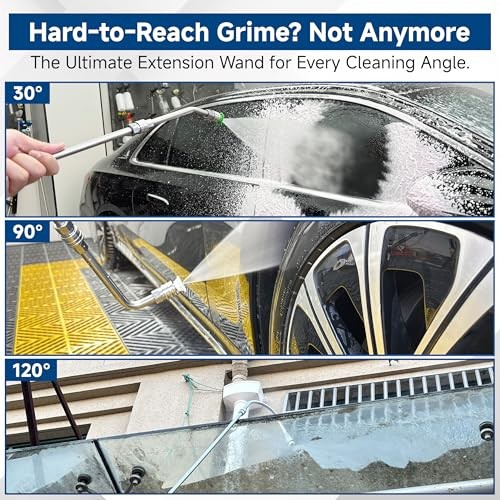 Pressure Washer Extension Wand-30°, 90°, 120° Gutter Cleaner Attachment Kit