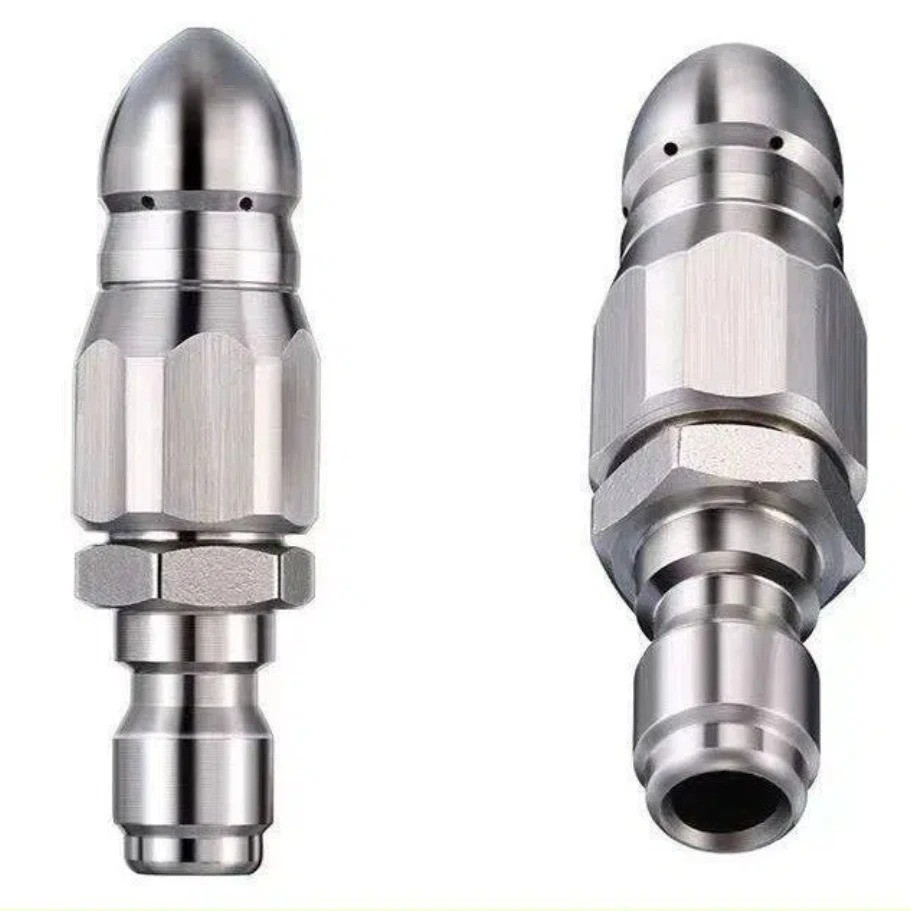 Water Jet Nozzle High Pressure 1/4″ Stainless Steel Drain Cleaner Hose Tool