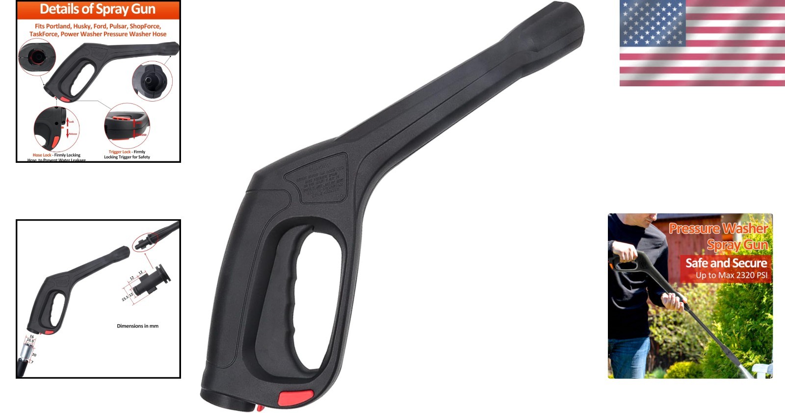 High-Pressure Brass Spray Gun – 2320 PSI Compatible with Major Brands
