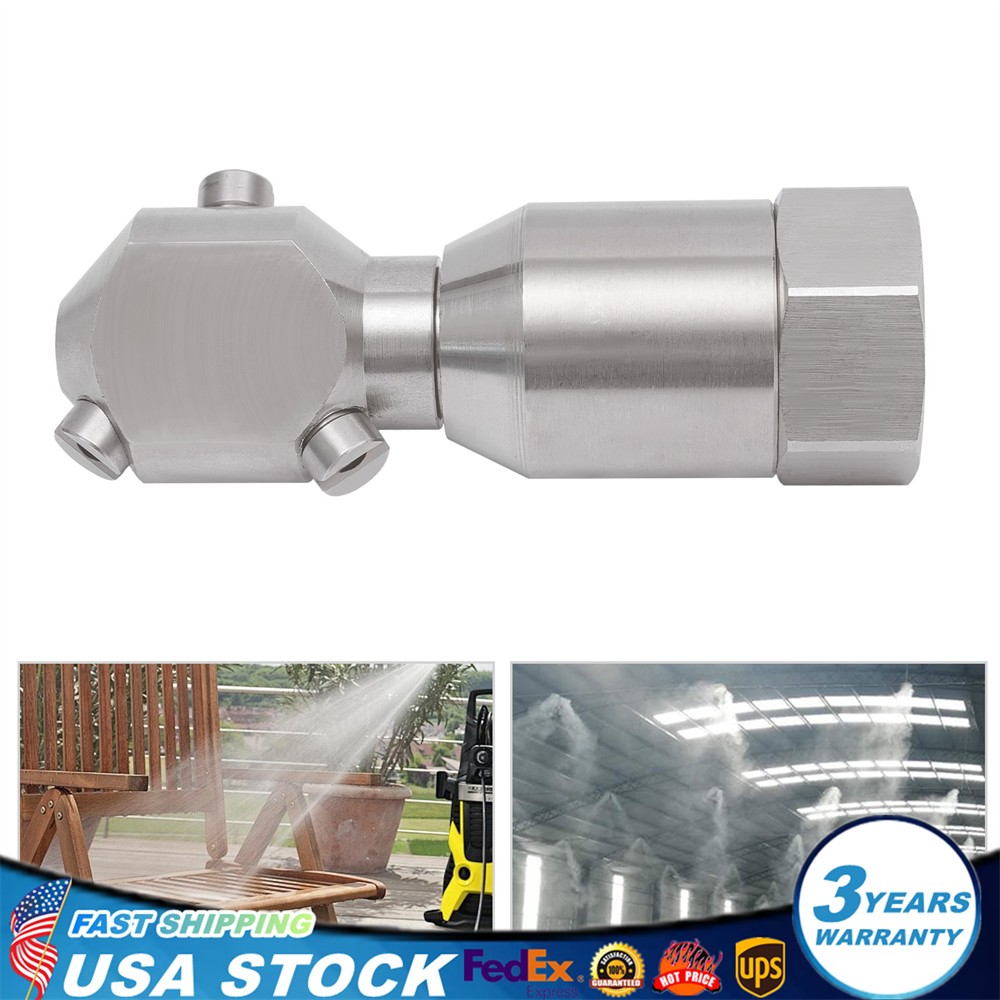 Stainless Rotating Jet Spraying Washing Nozzle Tank Barrel Pipeline Clean 1/2”
