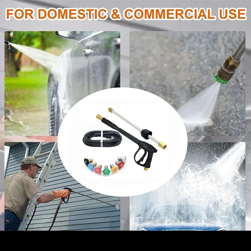 4000PSI High Pressure Car Power Washer Gun Spray Wand Lance Nozzle and Hose Kit